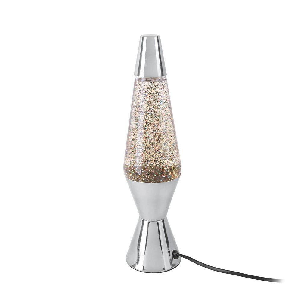 Stolní lampa ve stříbrné barvě s glitry Leitmotiv Glitter, výška 37 cm