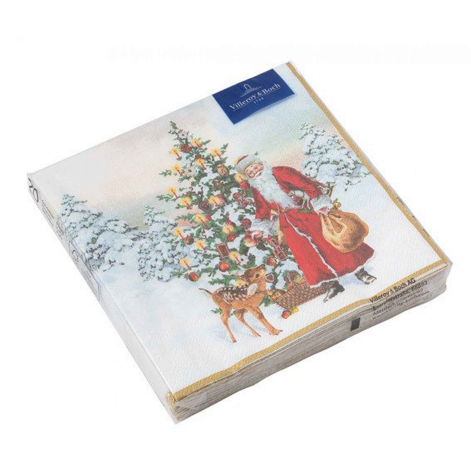 Villeroy & Boch Winter Specials vánoční ubrousky, Santa se stromečkem, 25 x 25 cm