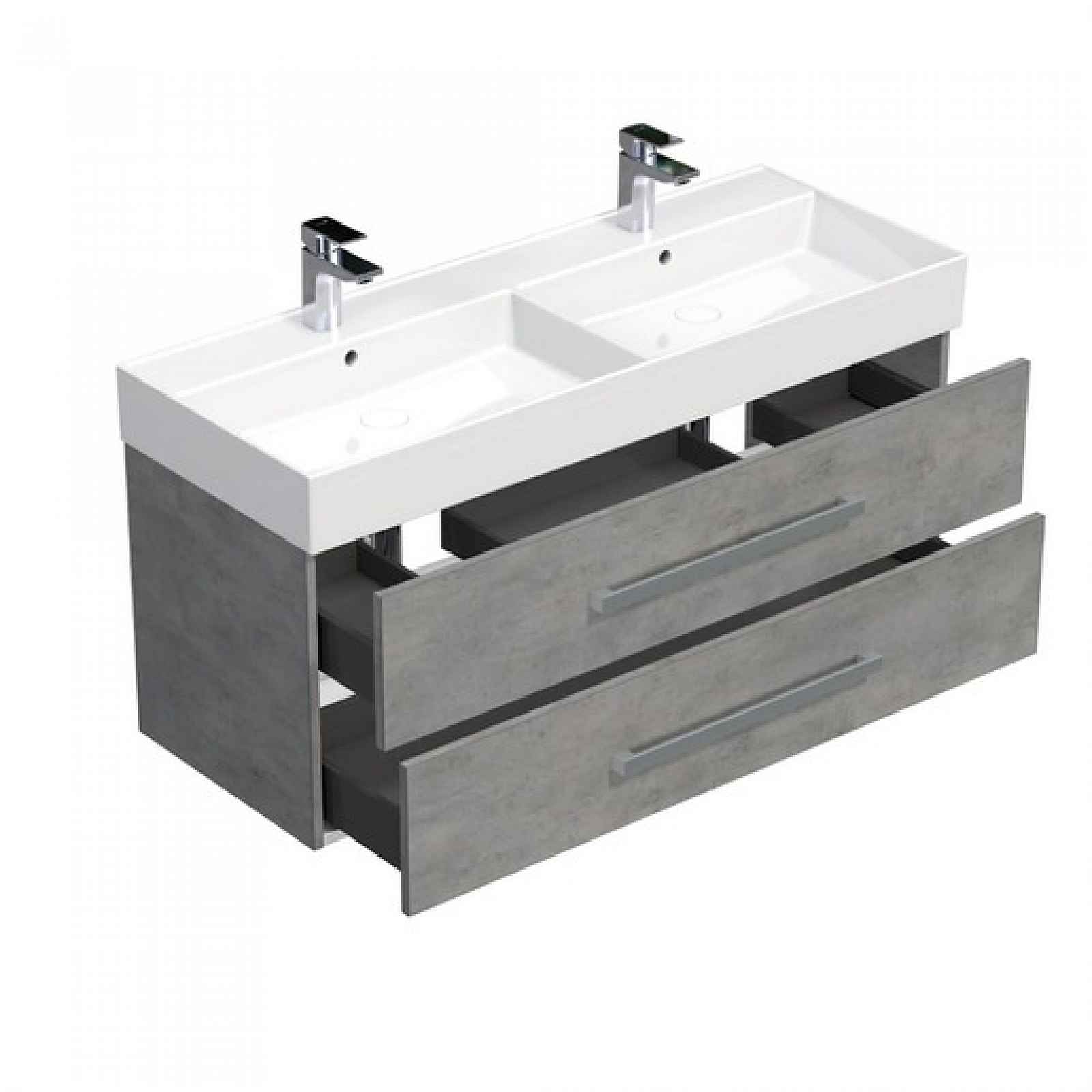 Koupelnová skříňka s umyvadlem Naturel Cube Way 120x53x46 cm beton mat CUBE461202BESAT