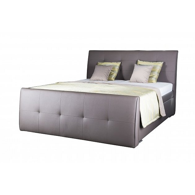 Postel Boxspring Lambada 180x200, šedá, vč. matrace a úp, 2 čela