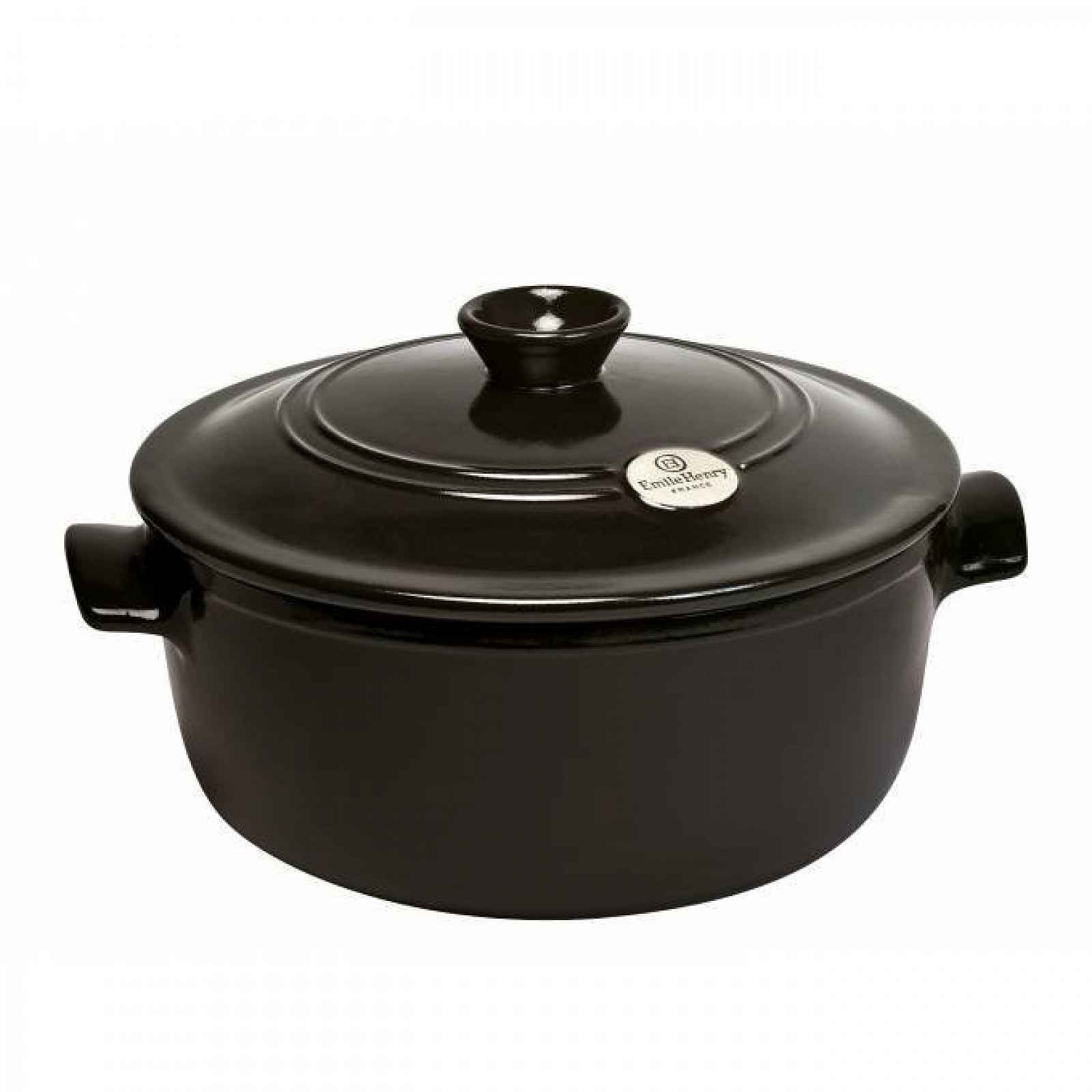 Emile Henry Hrnec kulatý s poklicí - 24 cm / 4 l, pepřová 794540