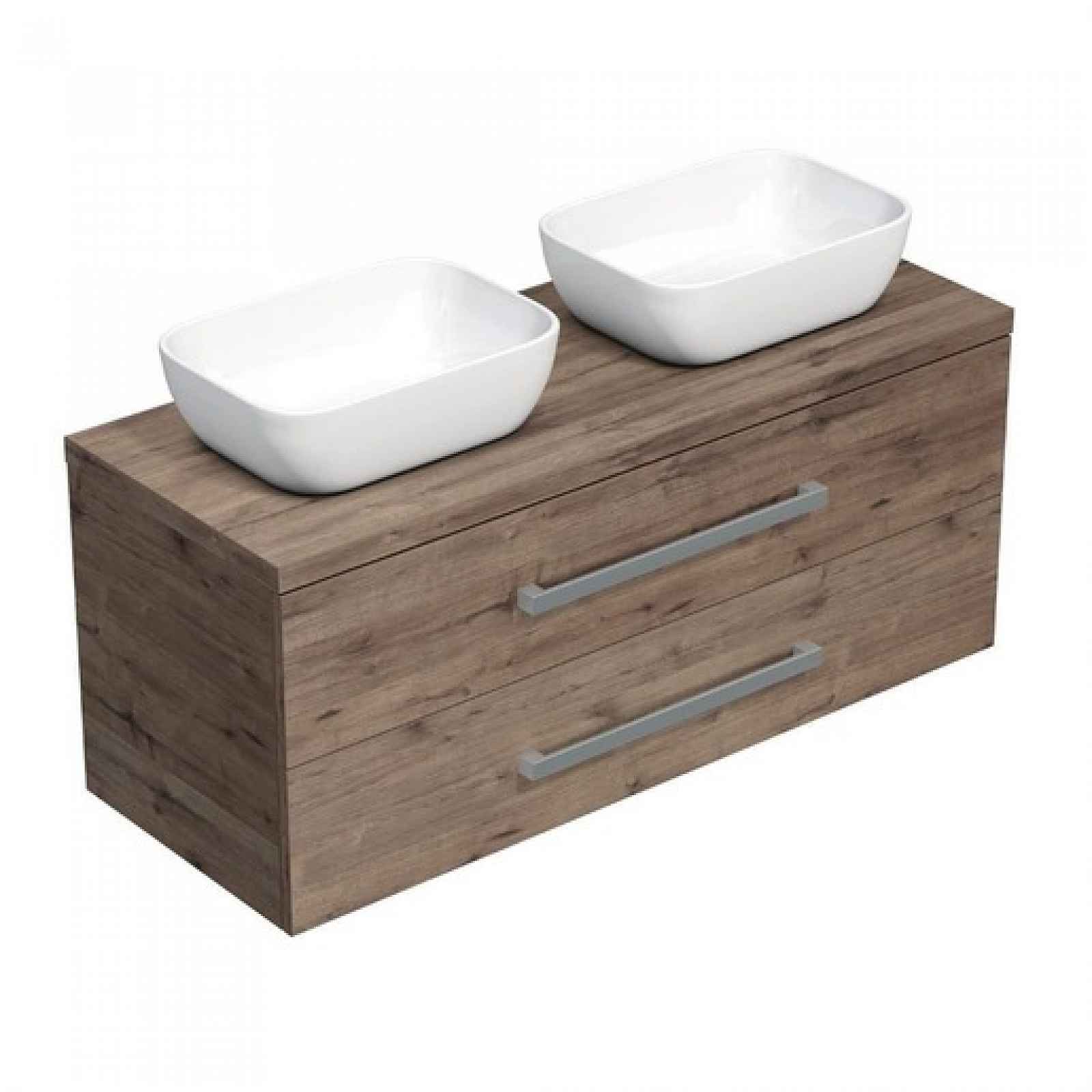 Koupelnová skříňka s umyvadlem Naturel Cube Way 120x53x46 cm dub Wellington mat CUBE461203DW45