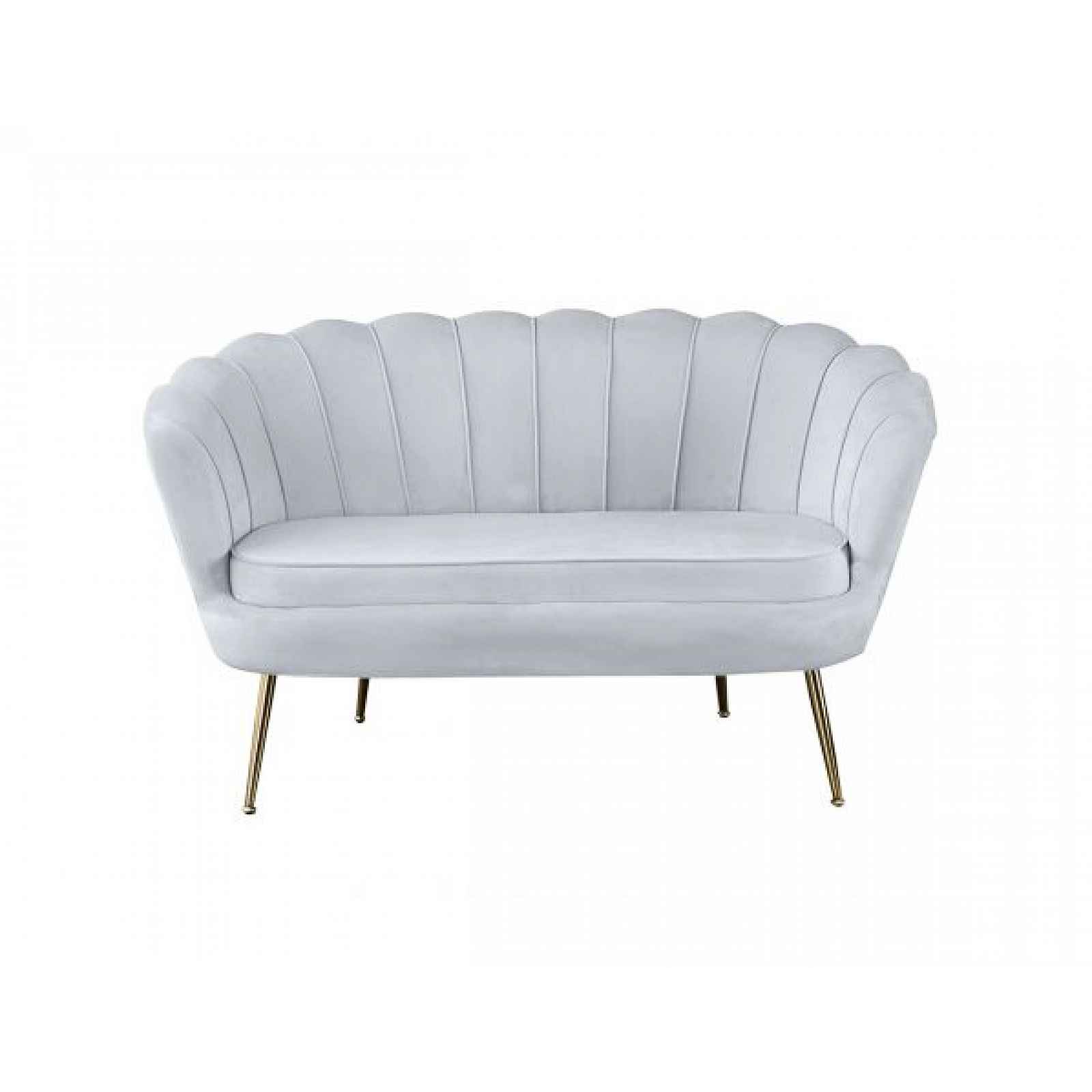 Lavice ve stylu Art-deco, šedomodrá Velvet látka / gold chrom-zlatý, NOBLIN