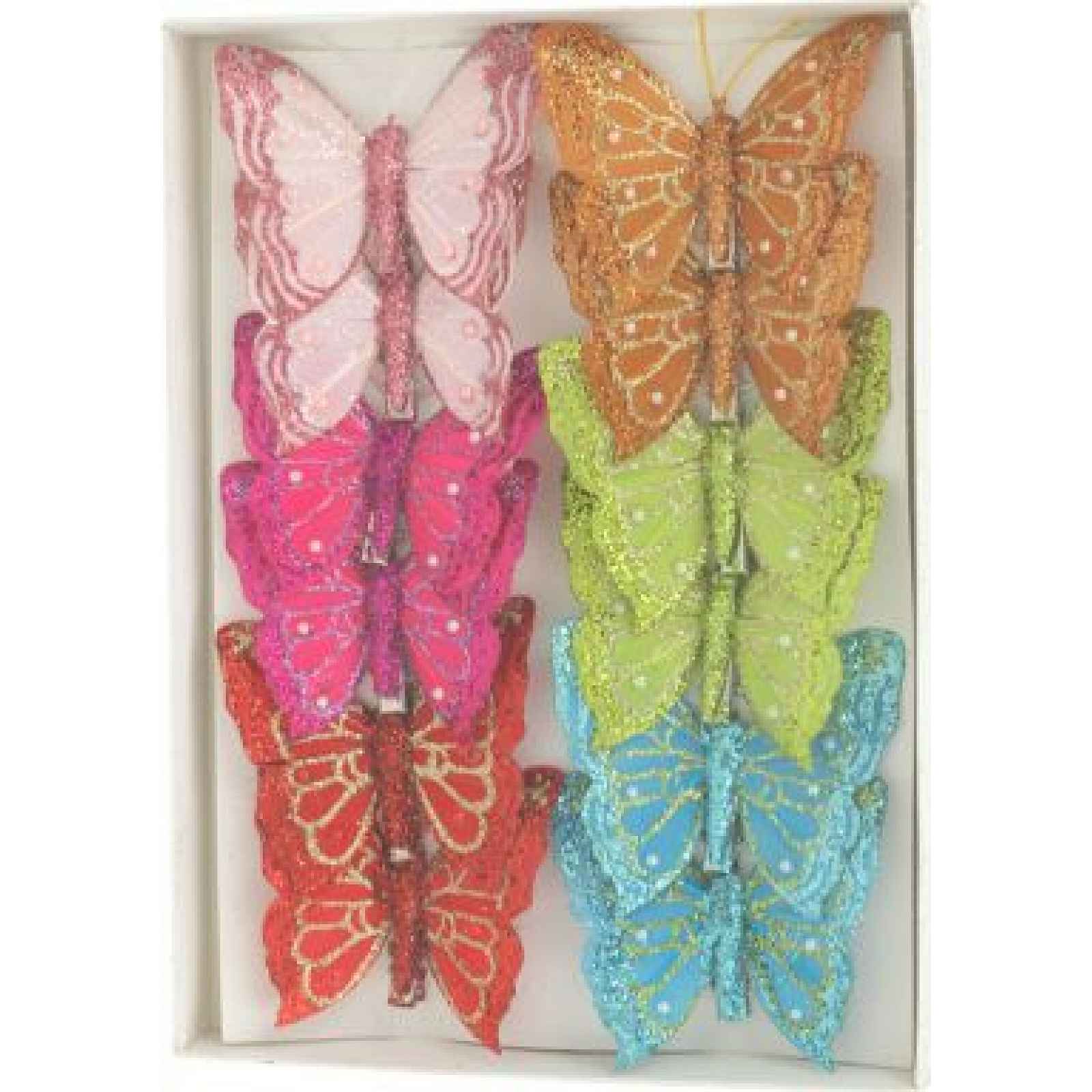 Motýl s glitry MO4258 12 kusů