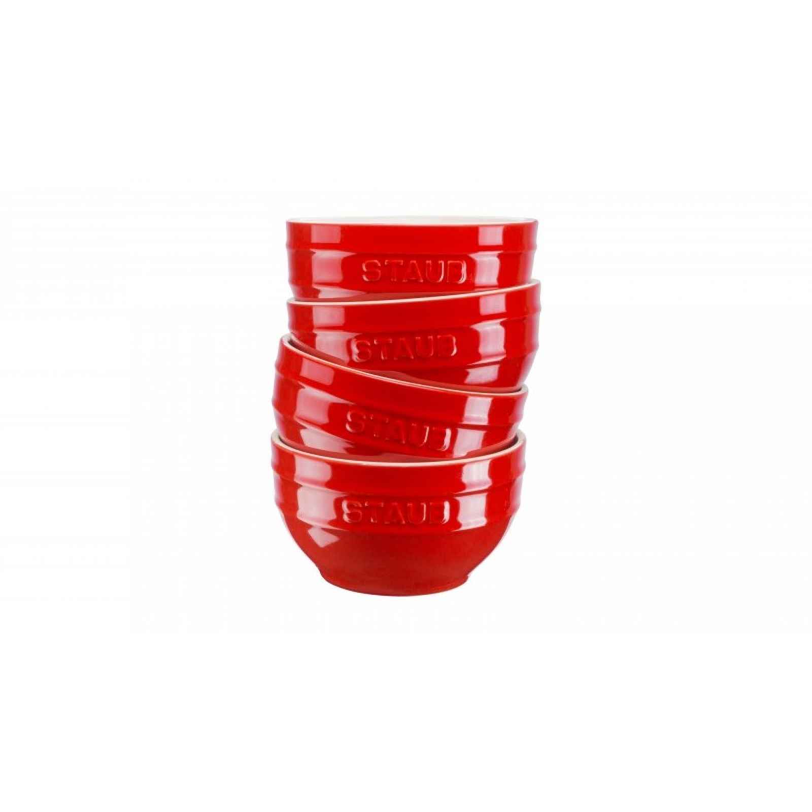 Staub Sada 4 keramických misek, Ø 12 cm, višeň 40511-541