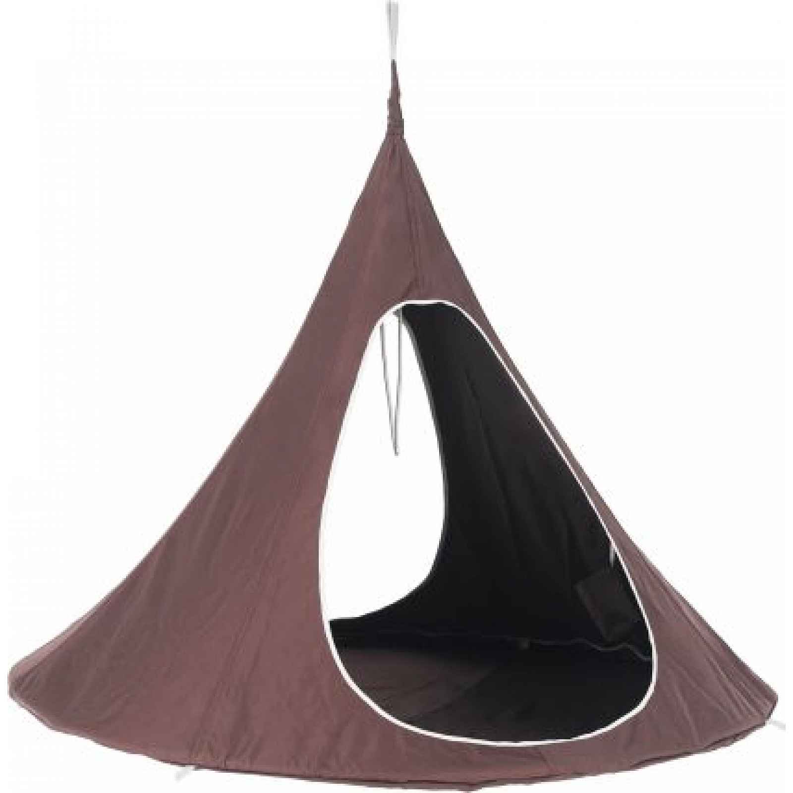 Závěsné houpací křeslo, šedohnědá TAUPE, KLORIN NEW TYP 2 BIG SIZE CACOON HAMMOCK