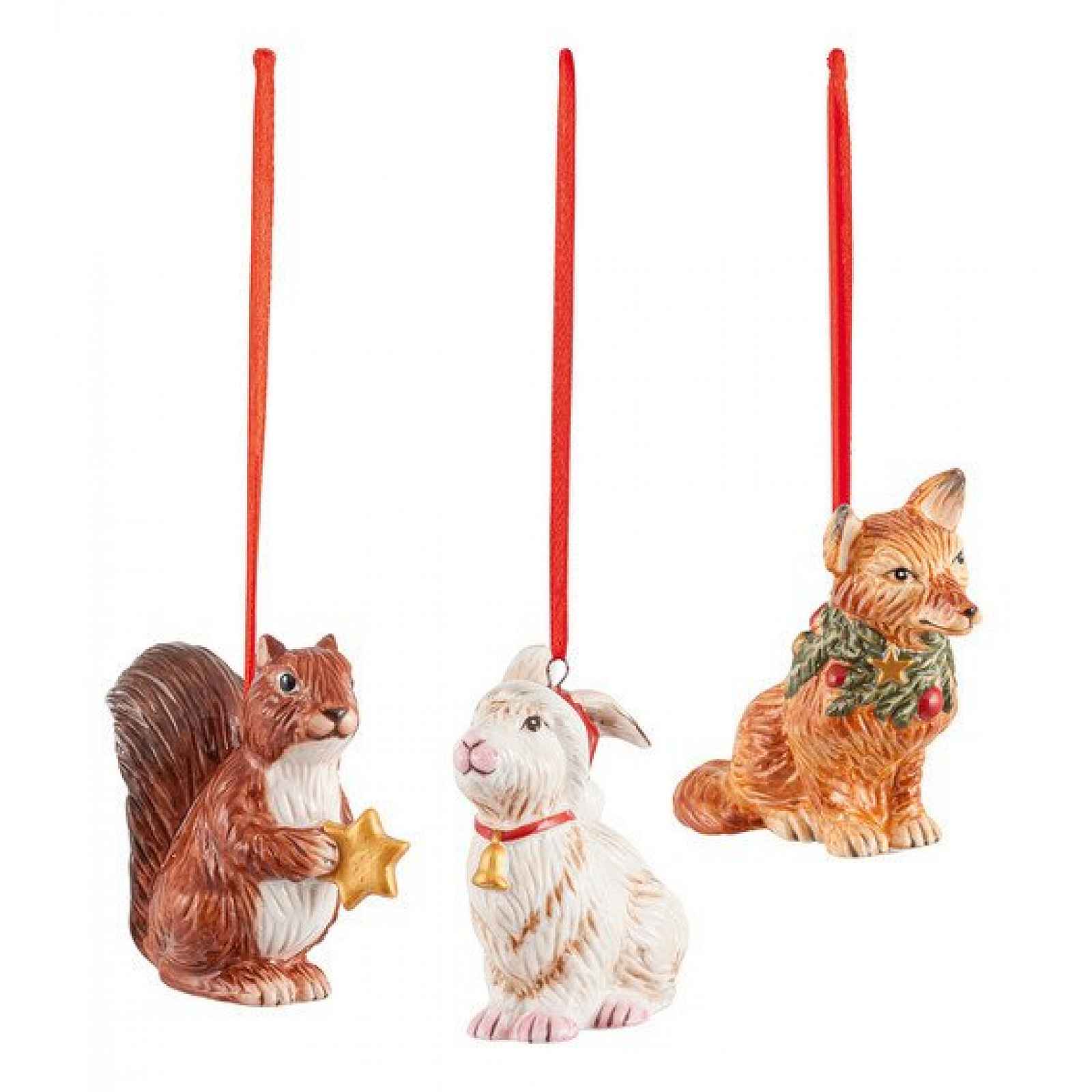 Villeroy & Boch Nostalgic Ornaments vánoční závěsná dekorace, lesní zvířátka, 3 ks