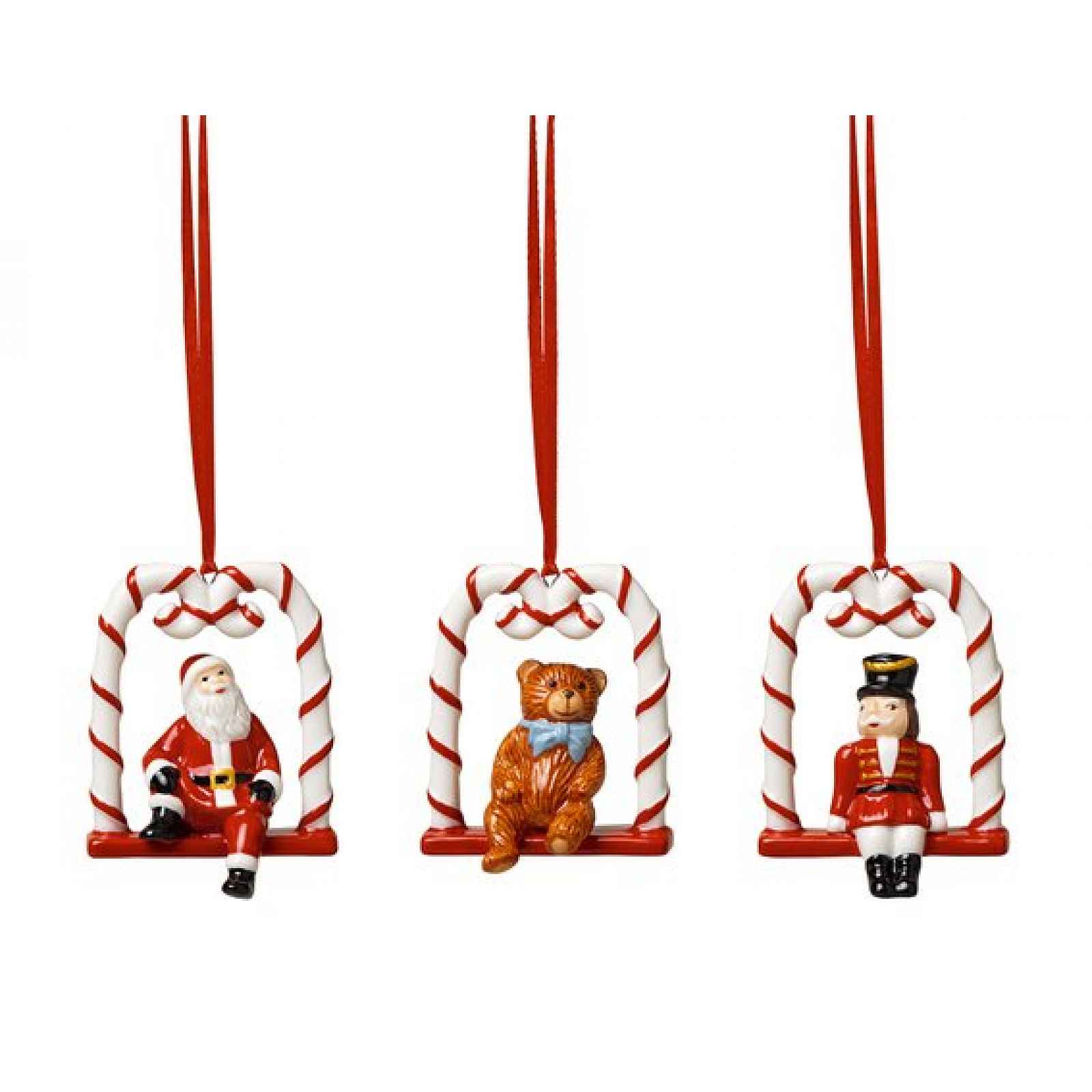 Villeroy & Boch Nostalgic Ornaments vánoční závěsná dekorace, houpačky z cukrových lízátek, 3 ks