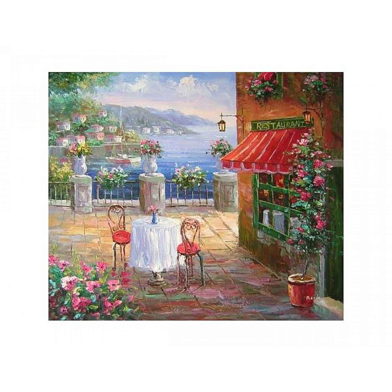 Obraz - Restaurace u moře 90 cm x 120 cm