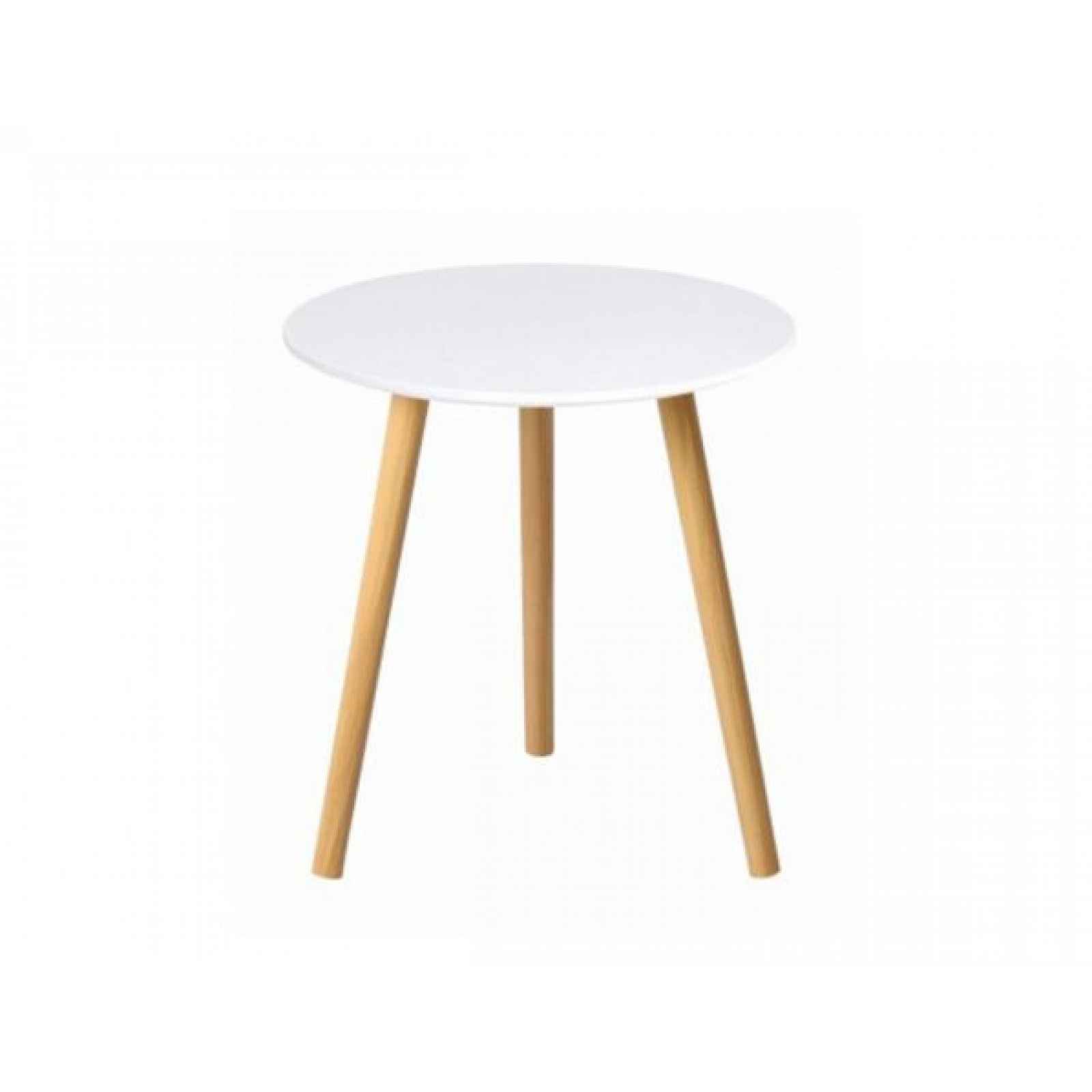 Příruční stolek PAMINO, bílá / přírodní