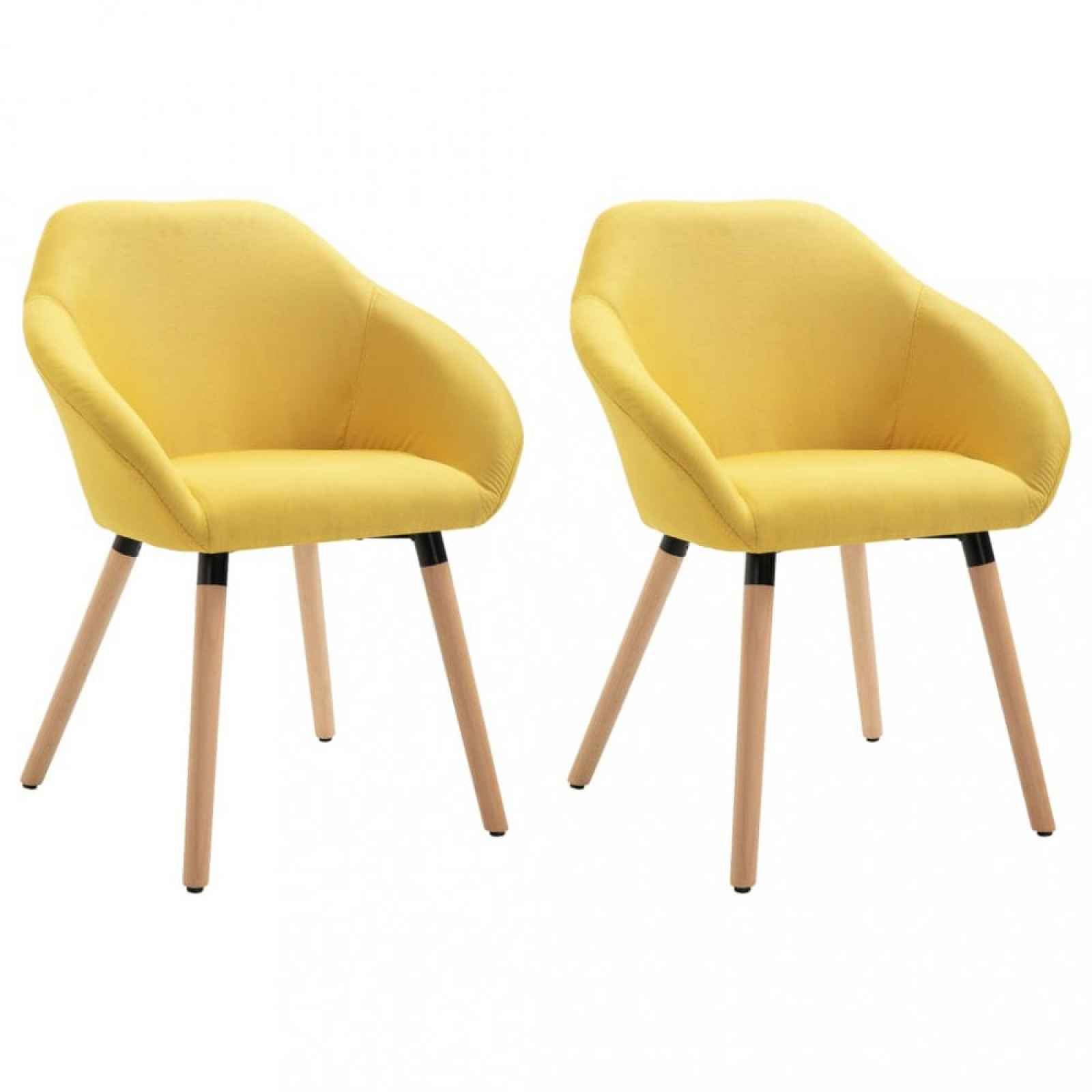 Jídelní židle látka / dřevo Žlutá