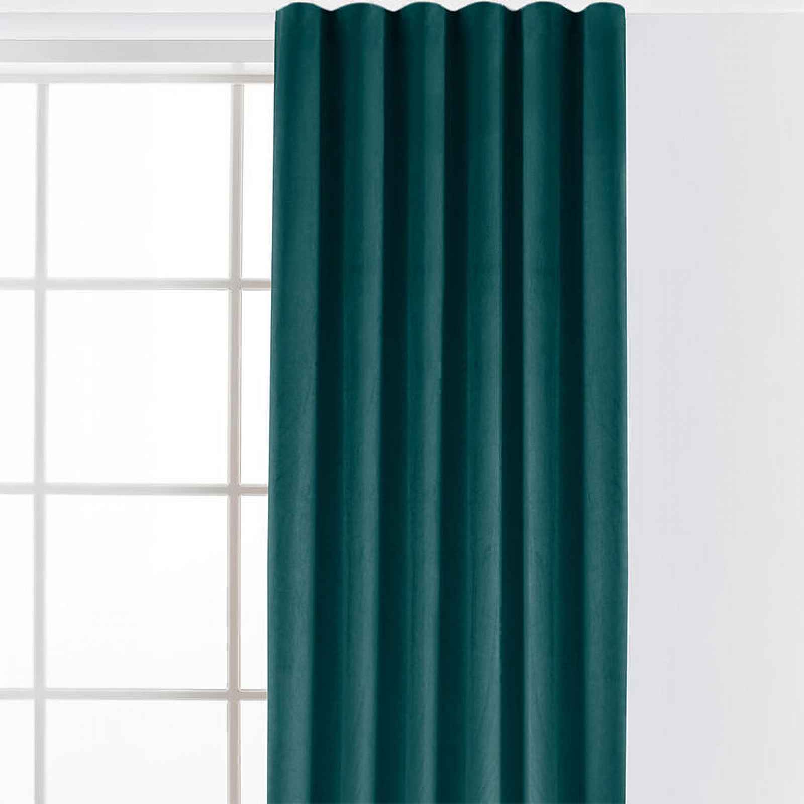 decoDoma Sametový závěs FILUMI petrolejový 140 x 250 cm 1 ks