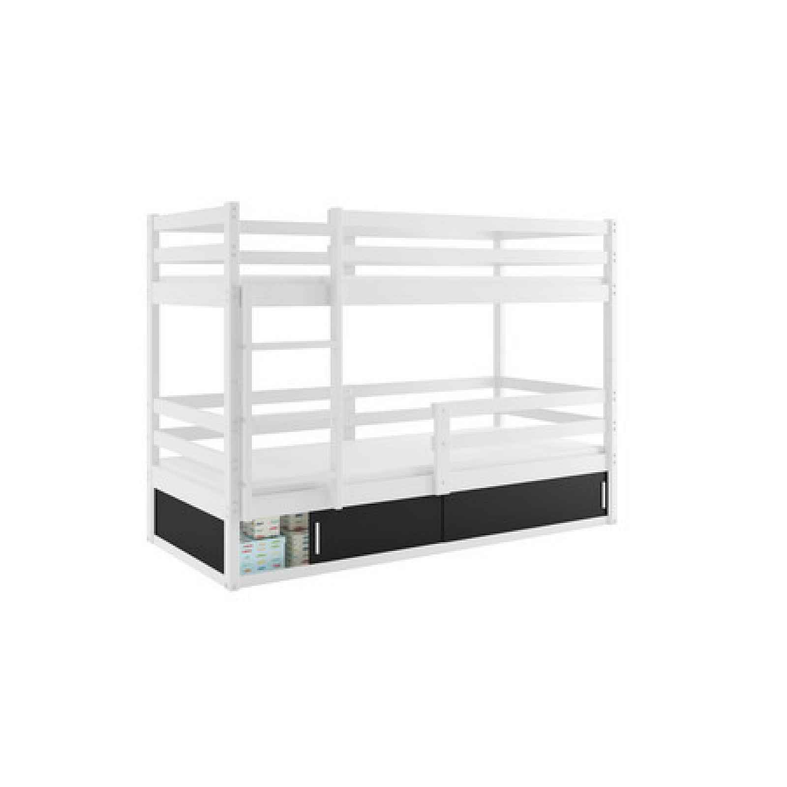 Dětská postel BINGO 80x190 cm Bílá - Černá