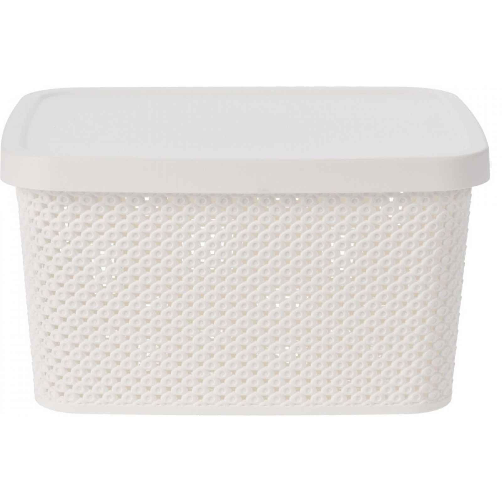 Úložný box s víkem Diamond 7 l, černý/bílý
