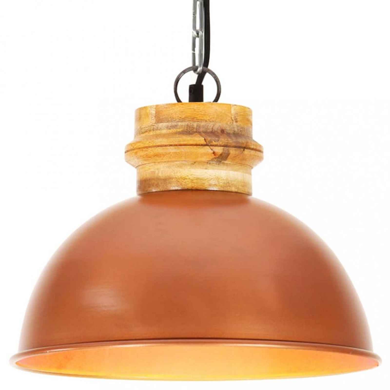 Závěsná lampa měděná / mangovníkové dřevo Dekorhome 32 cm