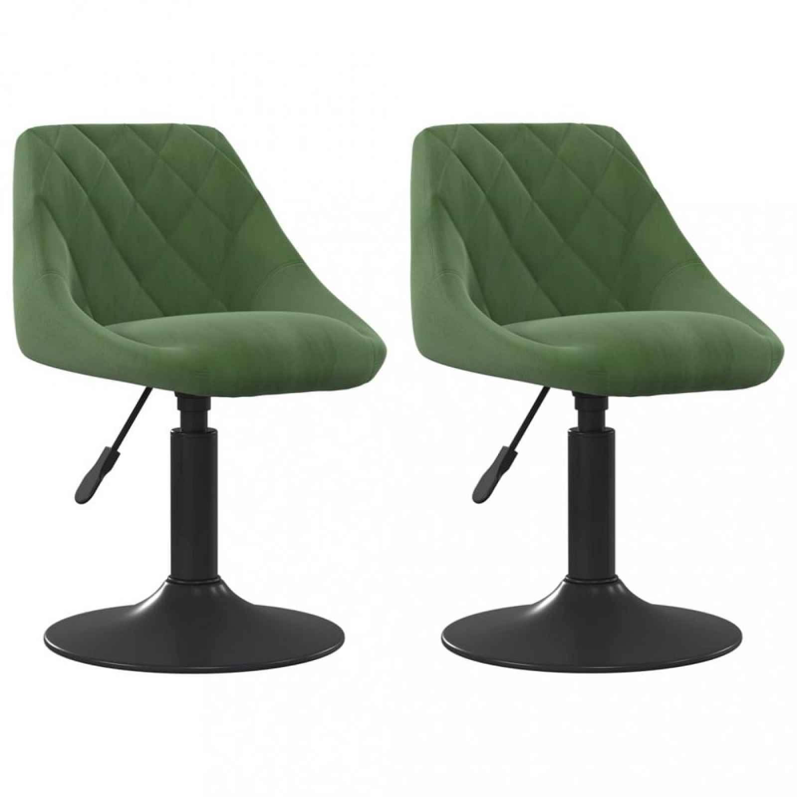 Otočná jídelní židle 2 ks samet / kov Tmavě zelená