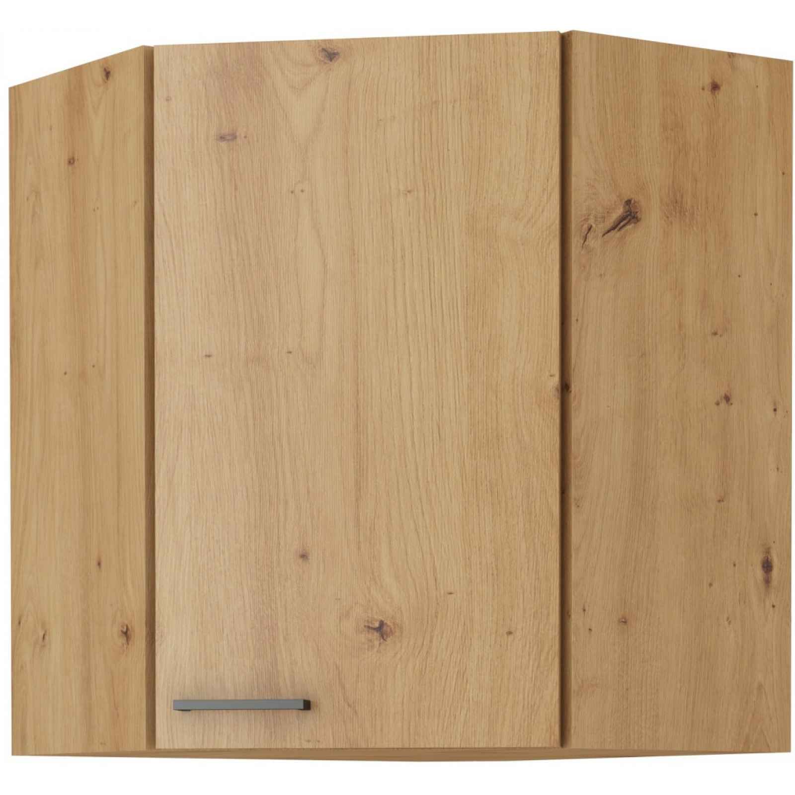 Horní rohová kuchyňská skříňka Modena 60/60 cm, dub artisan/černá
