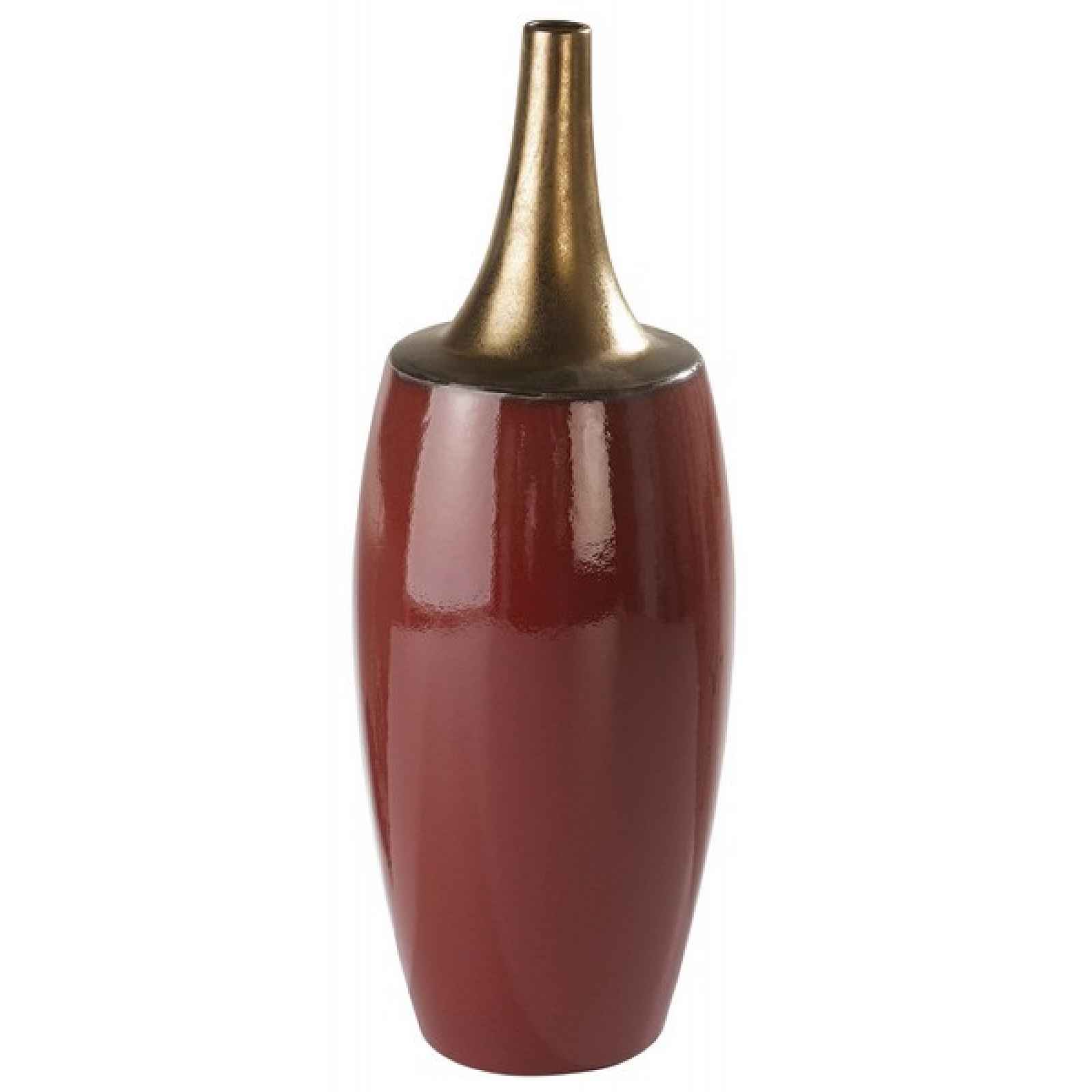 Váza porcelánová, vínová/zlatá, výška 48 cm