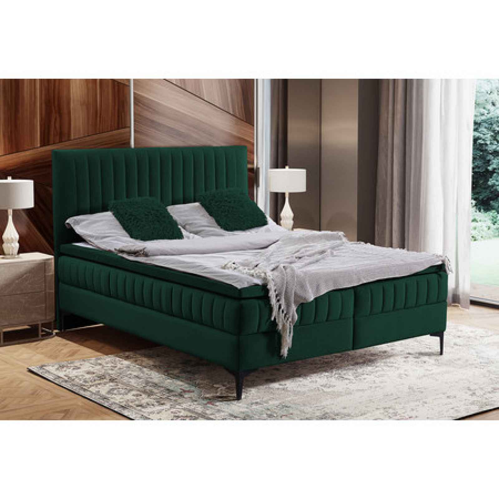 Čalouněná postel Dakota 200x200 cm Zelená