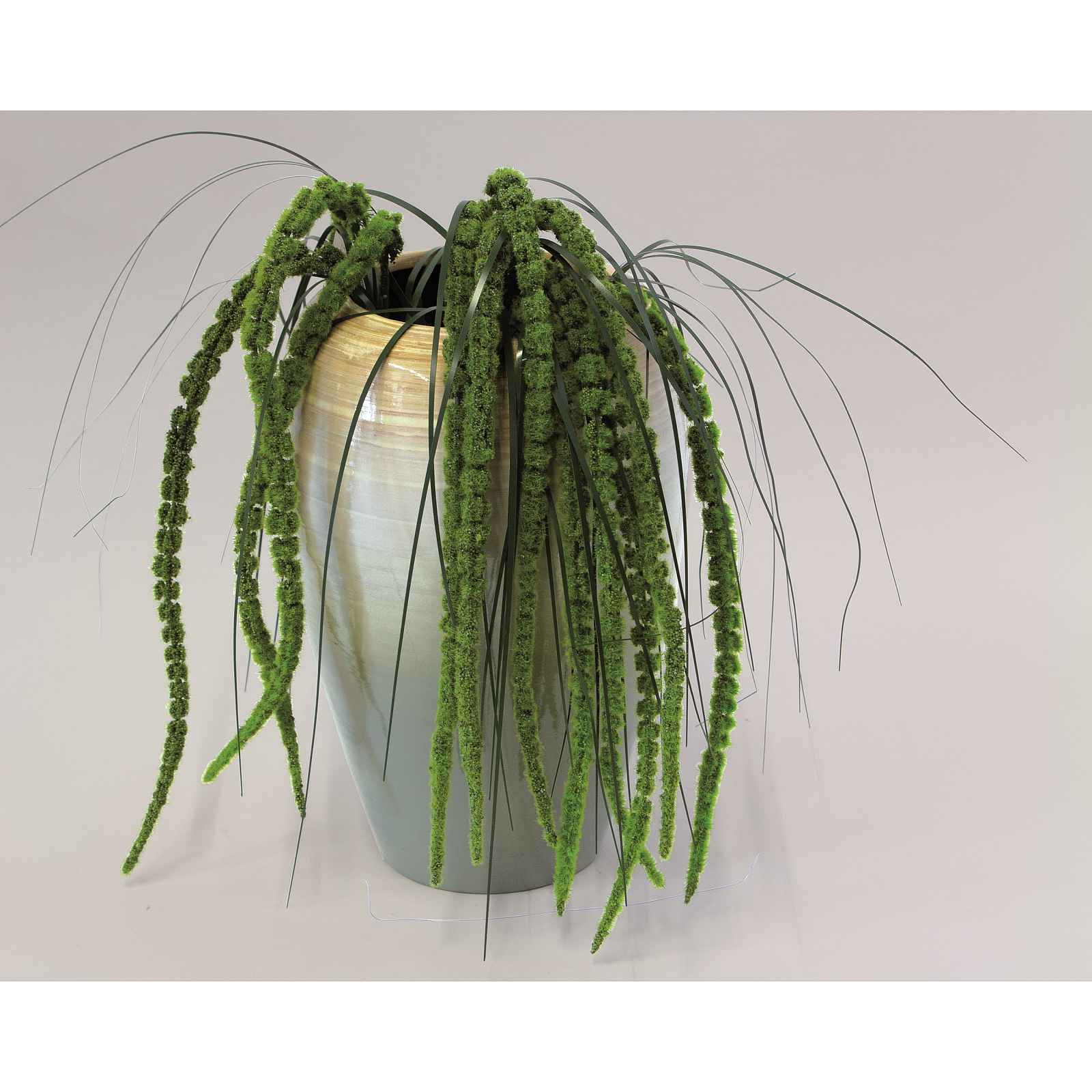 Bambusová dekorativní váza výška 32 cm, šedo-bílá