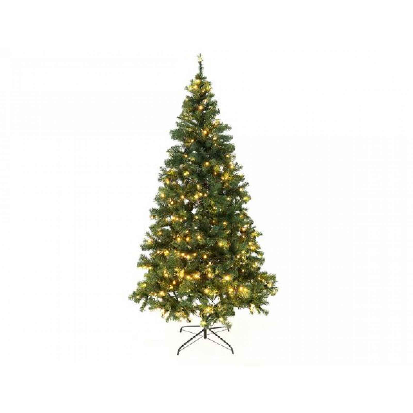 Vánoční stromek se světýlky, zelená, 220 cm, LED450, CHRISTMAS TYP 5