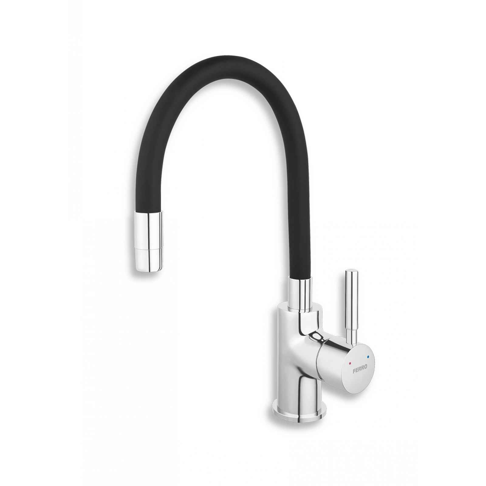Dřezová baterie Novaservis se silikonovým ramínkem černá/chrom 70710.0C