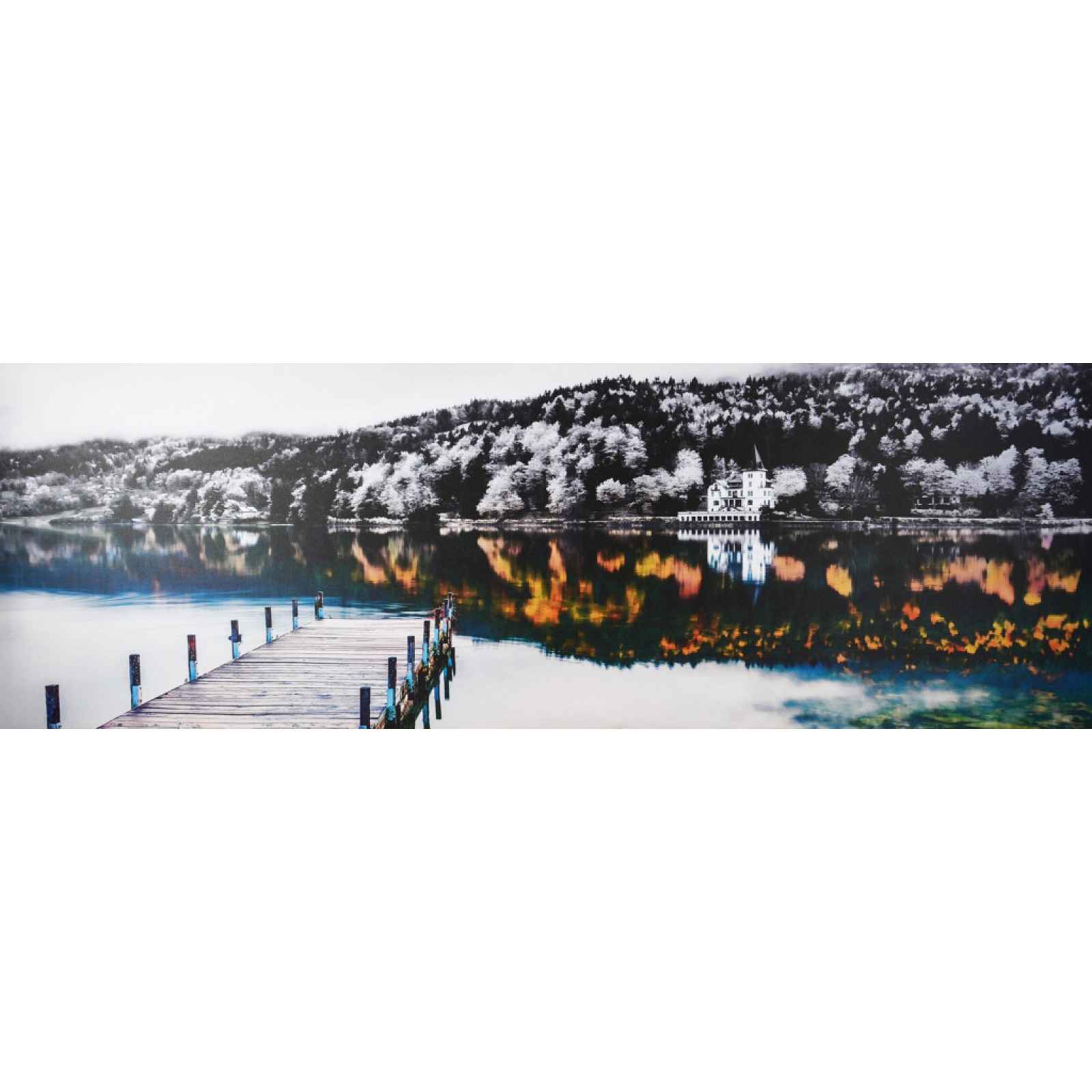Obraz na plátně Krajina 150x50 cm, černobílá/barevná