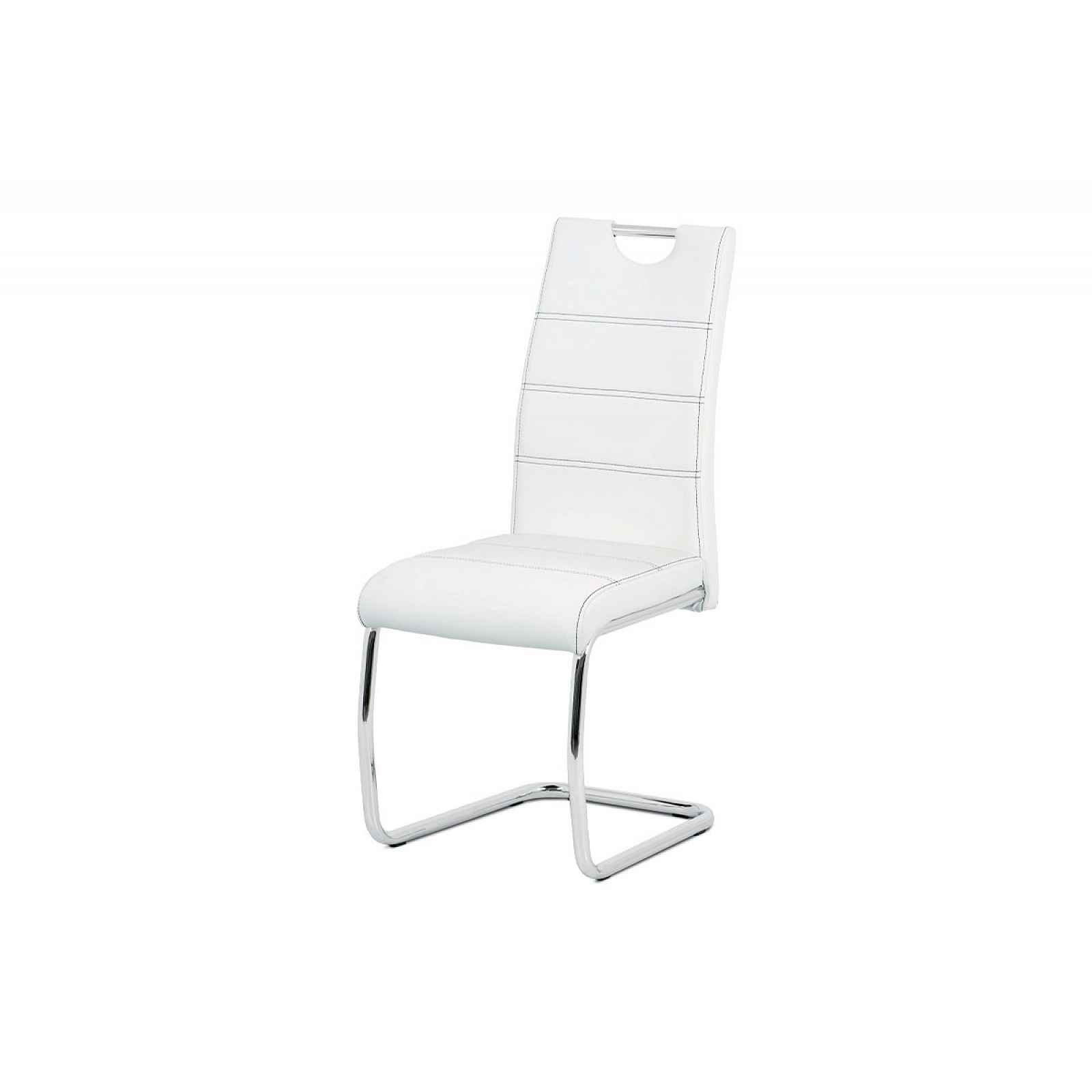 Jídelní židle, bílá/chrom