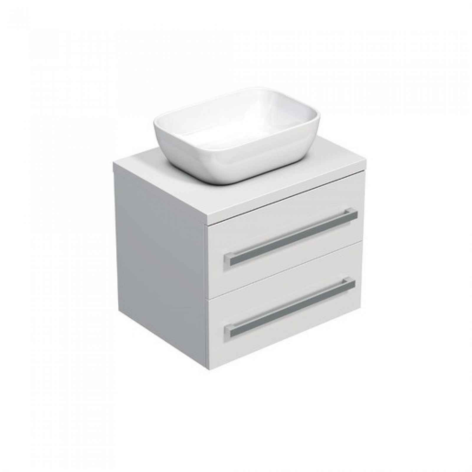 Koupelnová skříňka s krycí deskou Naturel Cube Way 60x53x46 cm bílá lesk CUBE461603BI45