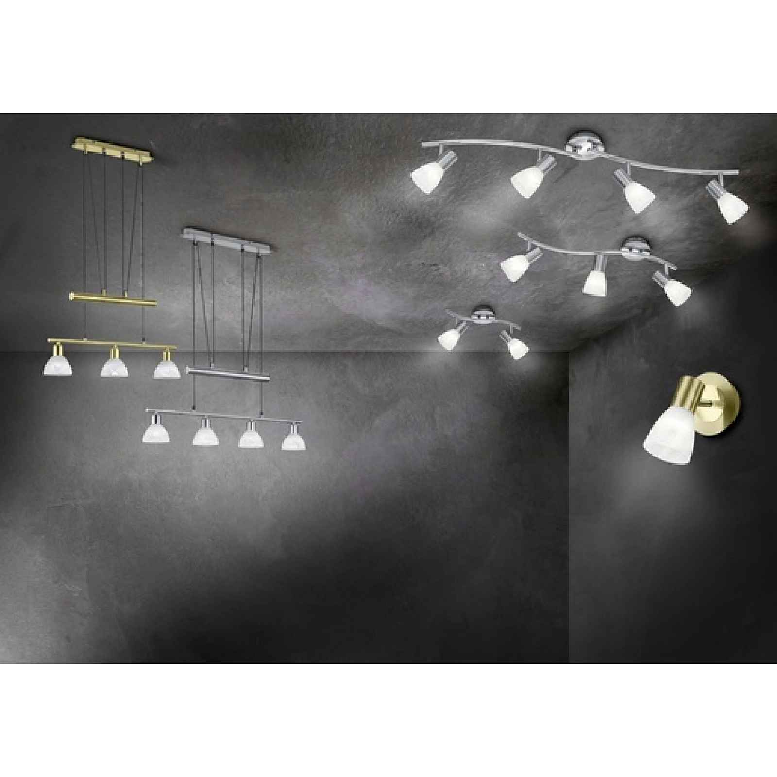 LED závěsné osvětlení Trio Levisto mosaz 371010308