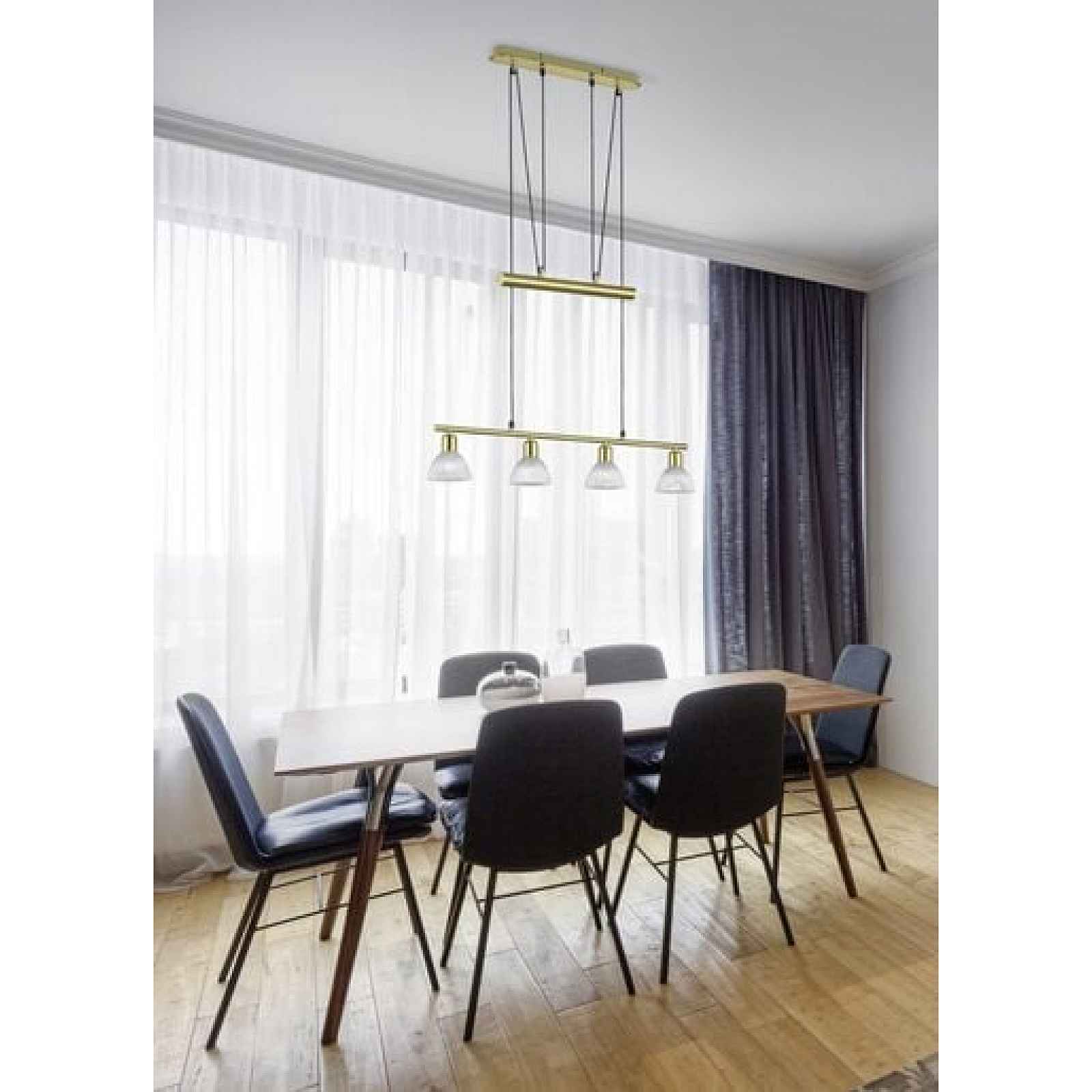 LED závěsné osvětlení Trio Levisto mosaz 371010408