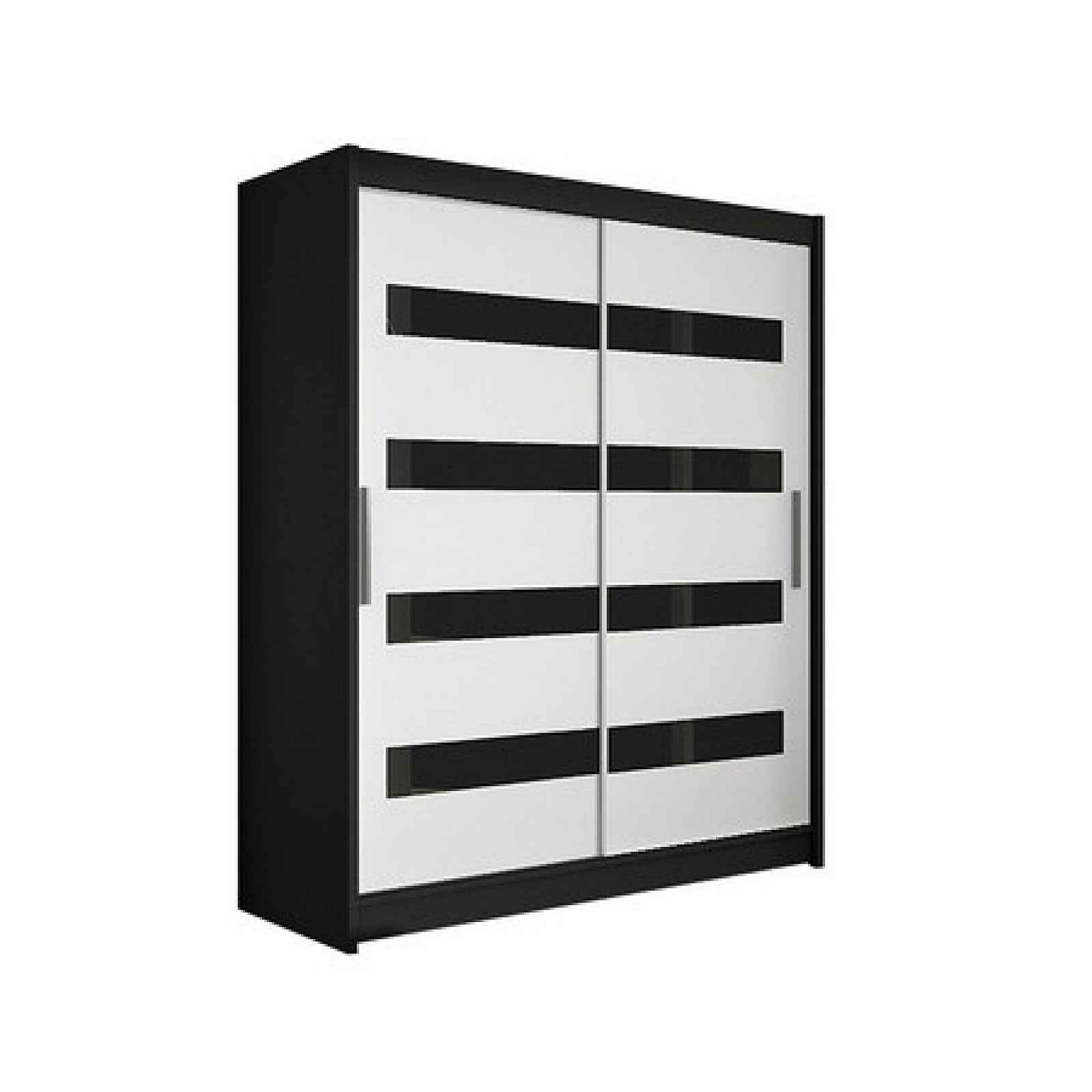 šatní skříň WESTA IV černá/bílá šířka 150 cm