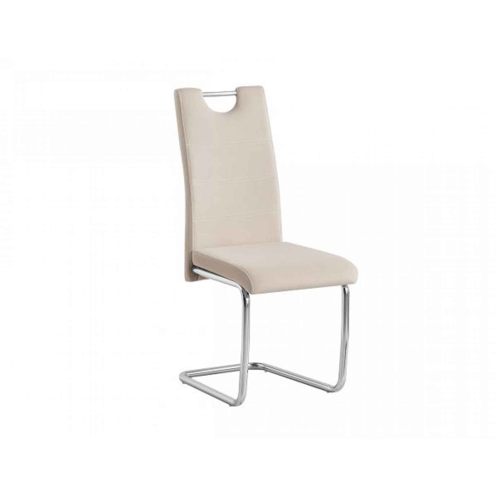 Jídelní židle, béžová Dulux Velvet látka, ABIRA NEW