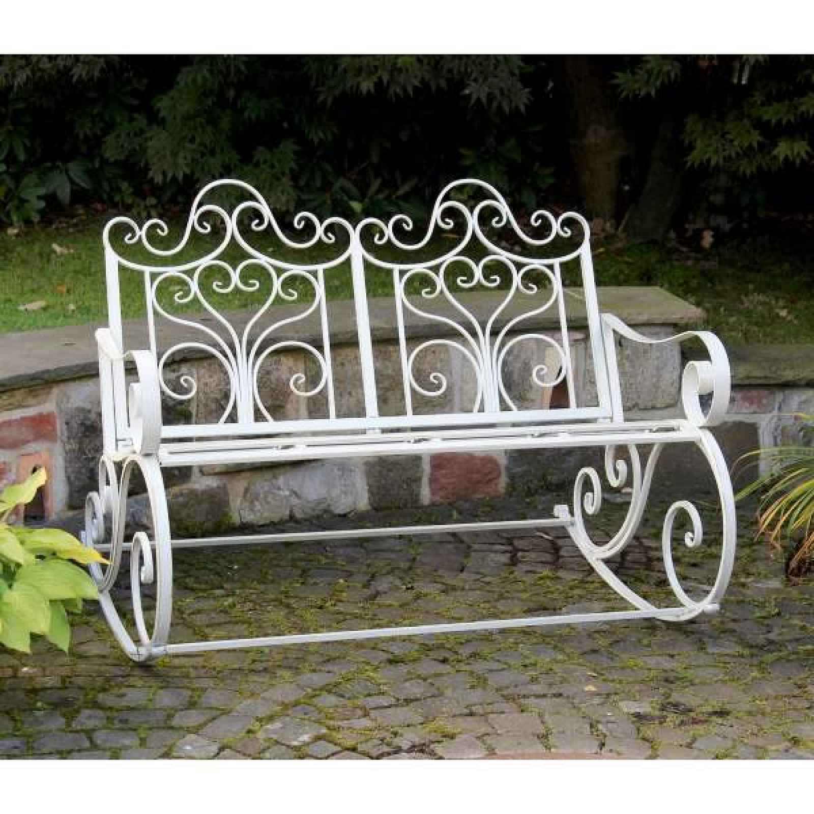 Lavička zahradní houpací ST.TROPEZ kov bílá 118cm