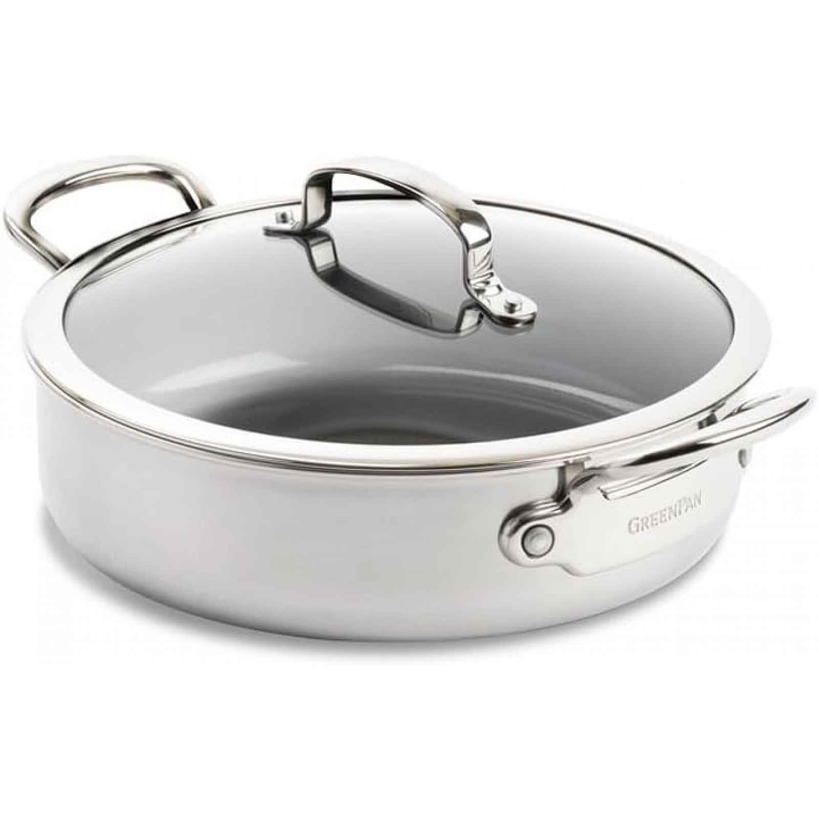 GreenPan Premiere nerezový kastrol s keramickým povrchem s poklicí, 26 cm CC003820-001