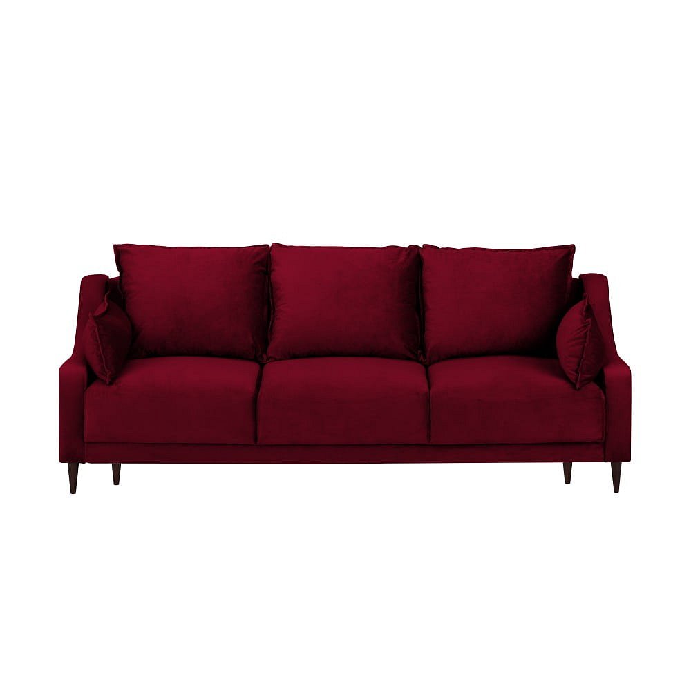 Červená trojmístná rozkládací pohovka s úložným prostorem Mazzini Sofas Freesia
