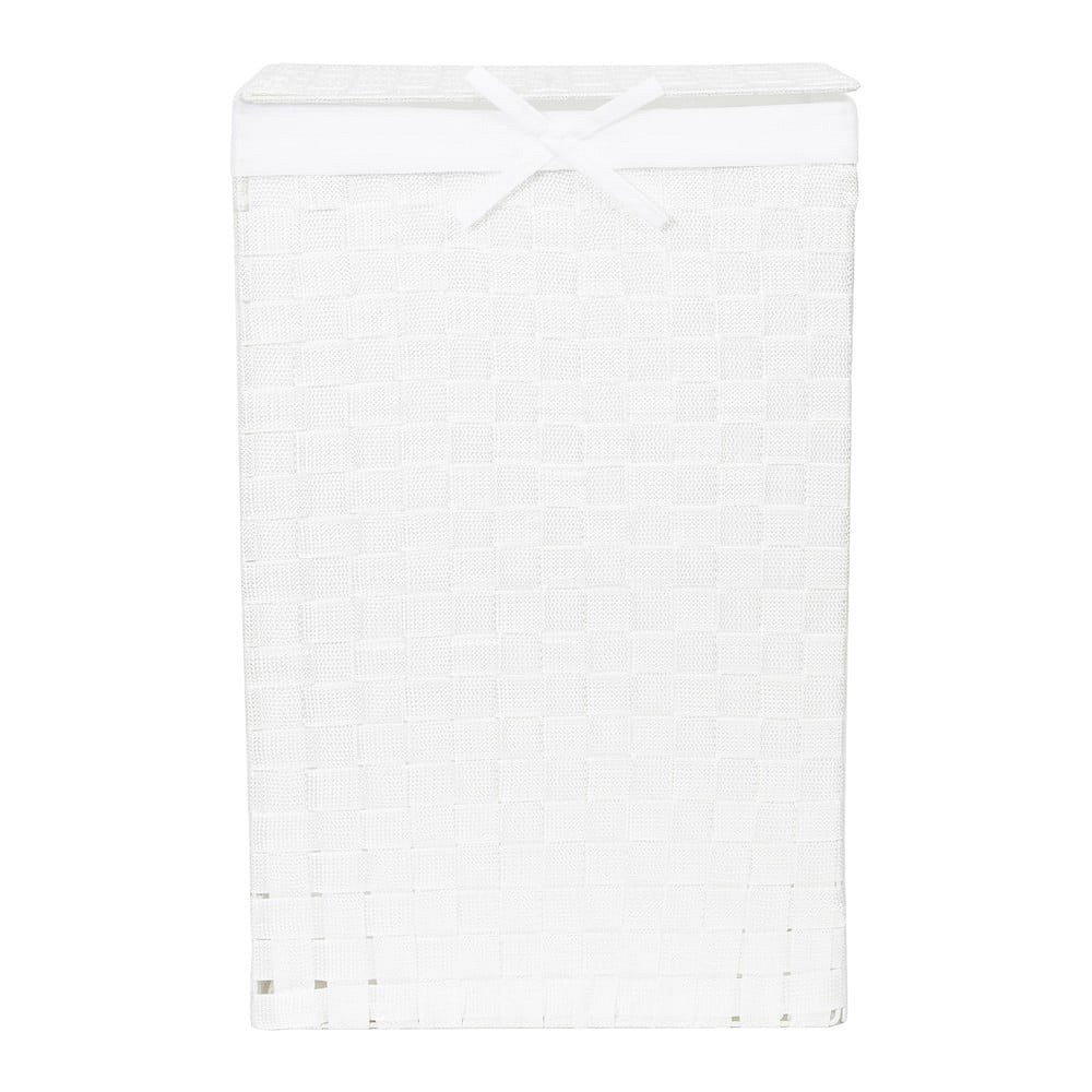 Bílý koš na prádlo s víkem Compactor Laundry Basket Linen, výška 60 cm