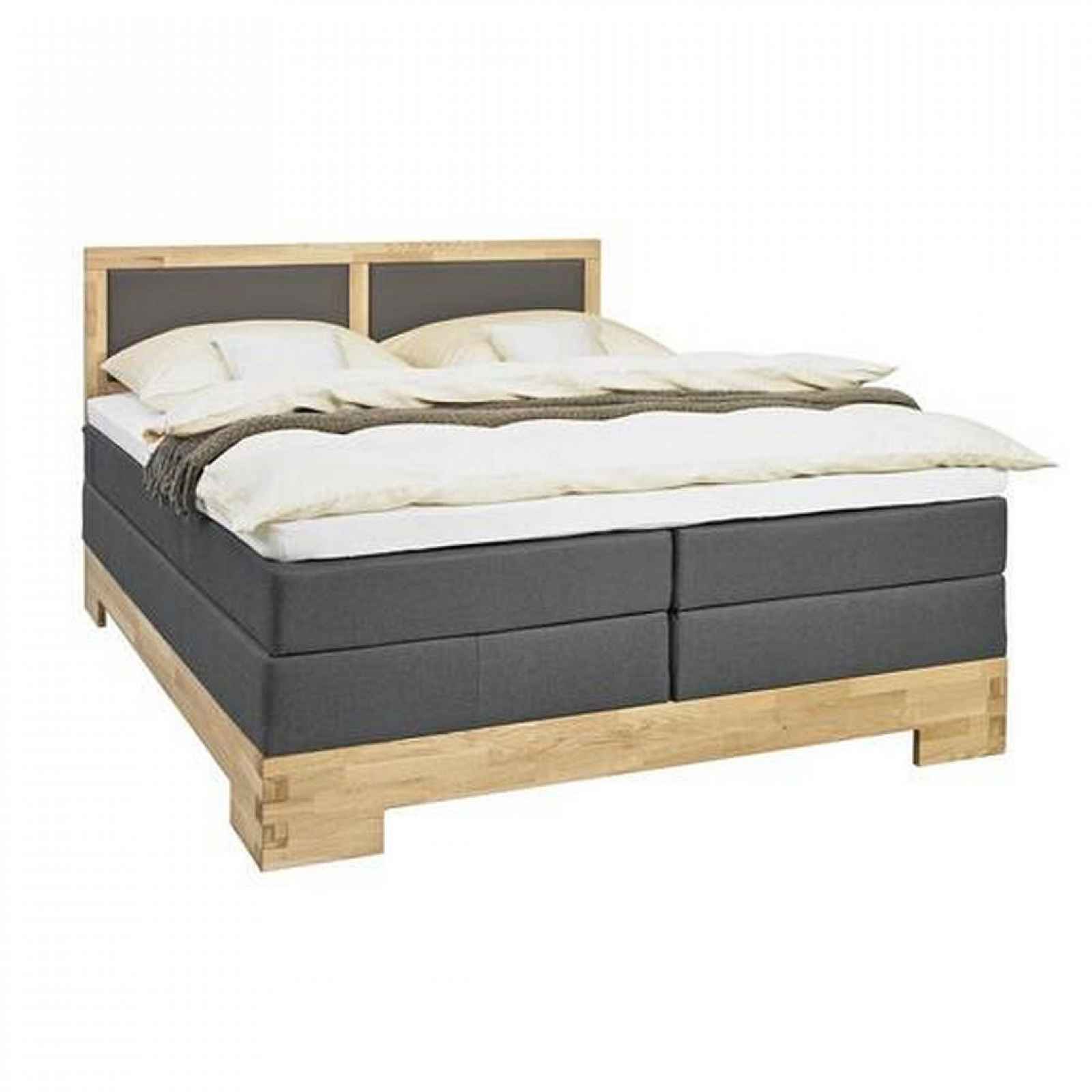 Linea Natura Postel Boxspring, 180/200 Cm, Dřevo, Textil, Hnědá, Barvy Dubu - Postele boxspring - 001507000101