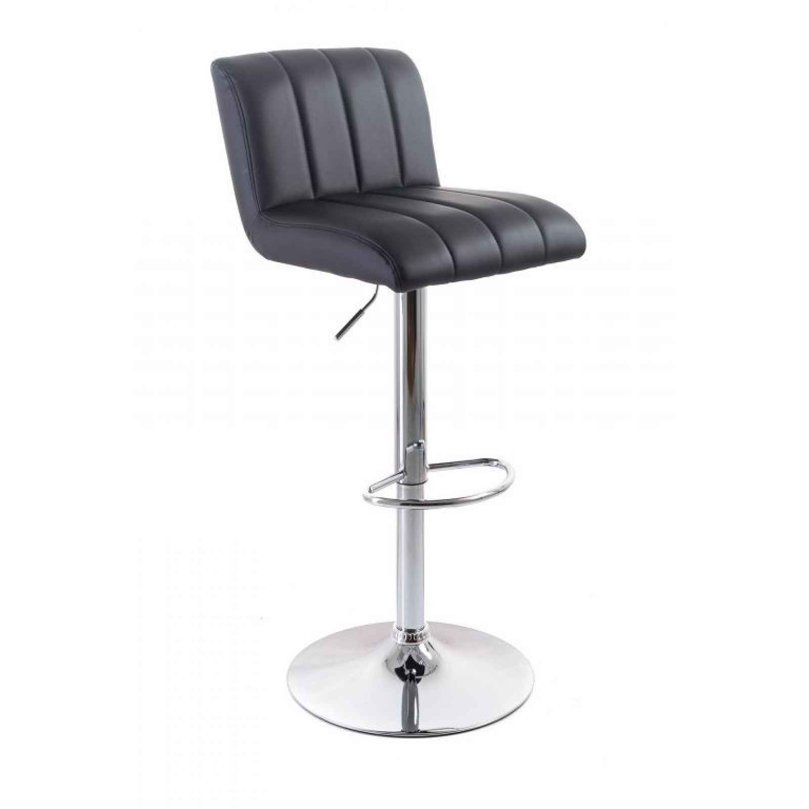 Barová židle Malea black koženková prošívaná černá