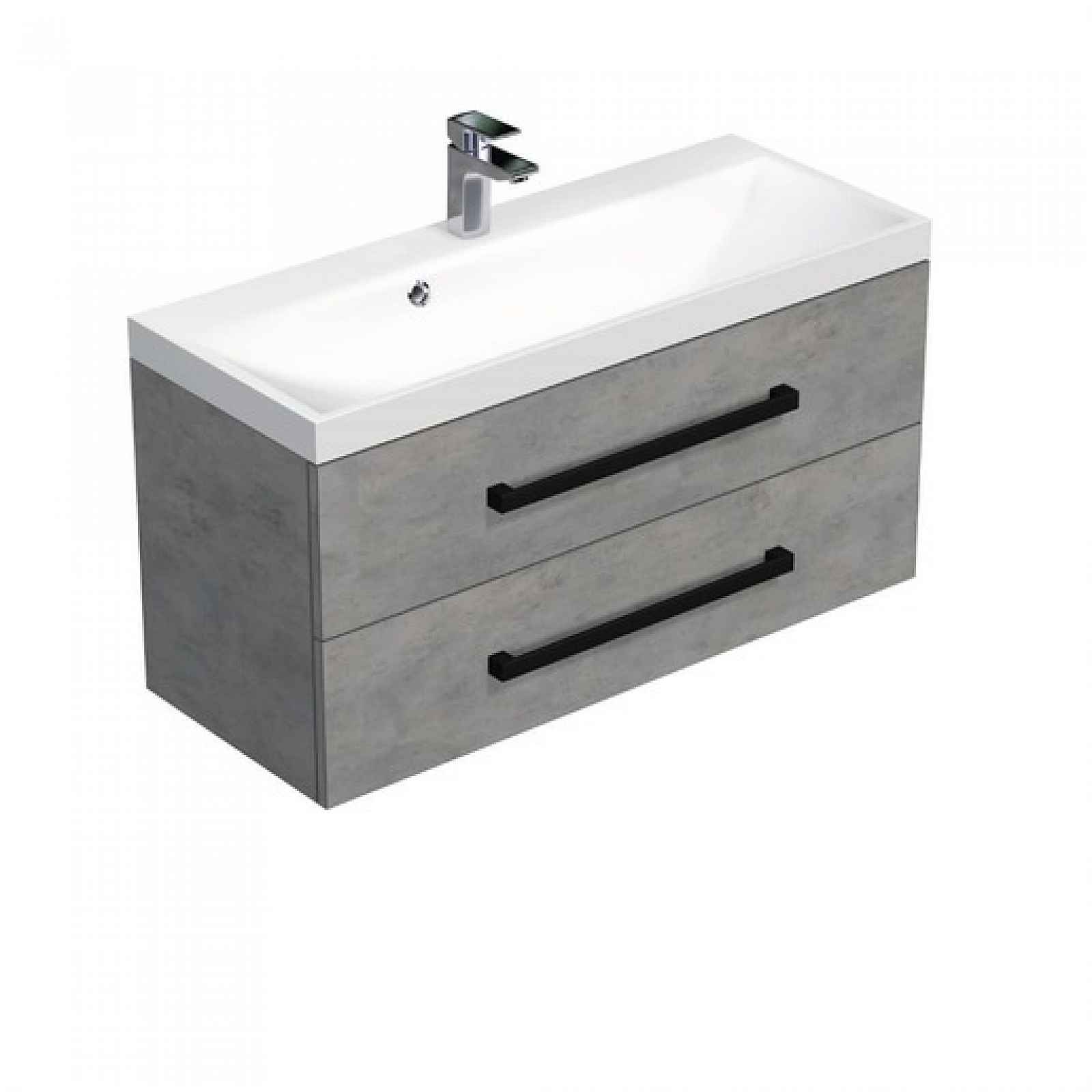Koupelnová skříňka s umyvadlem SAT Cube Way 100x71x40 cm beton mat CUBE2C100ZBE