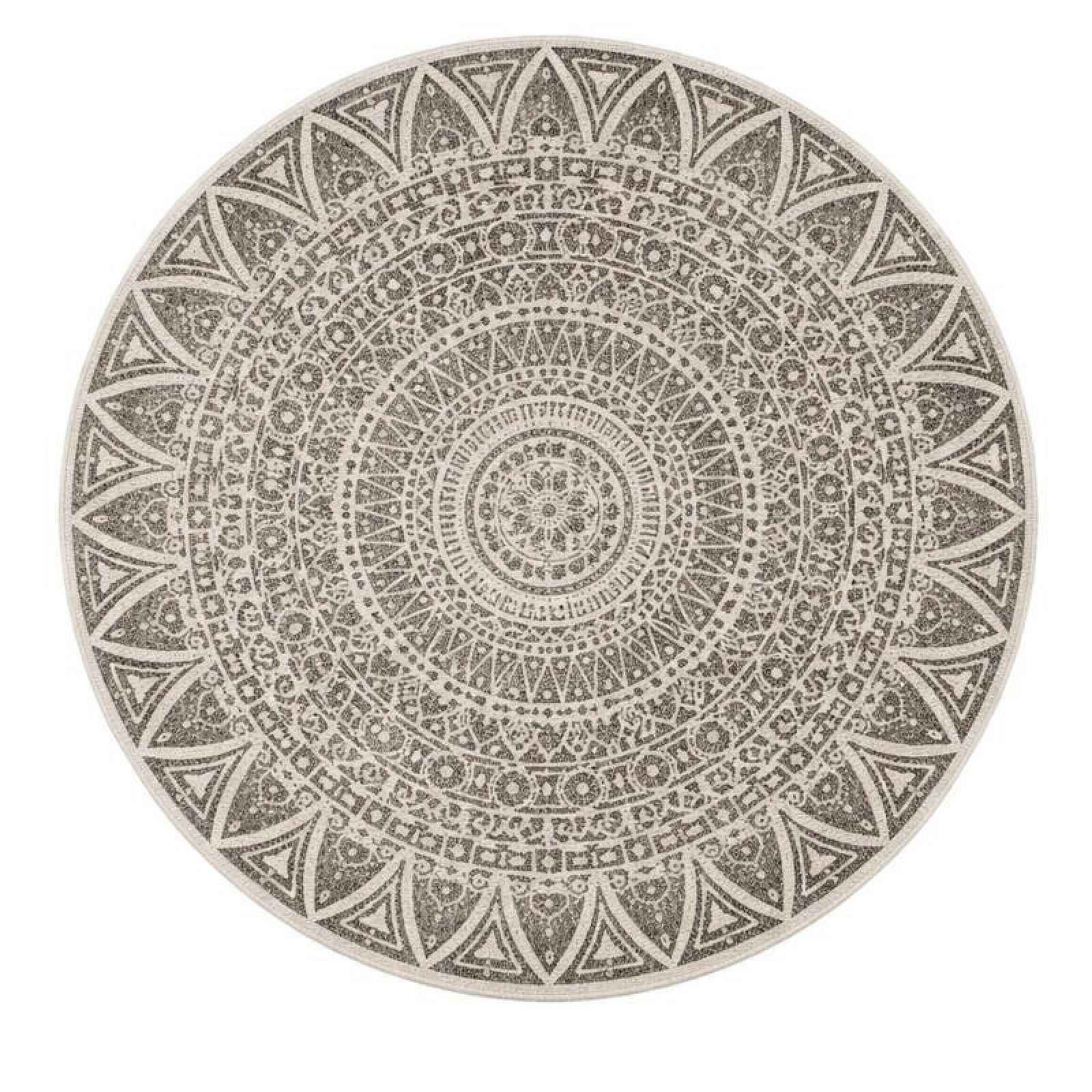 Kusový koberec Mujkoberec Original Nora 104160 Grey Creme kruh – na ven i na doma, 240x240 (průměr) kruh, šedá, chodba / předsíň, MK Original: Produkty s rodokmenem