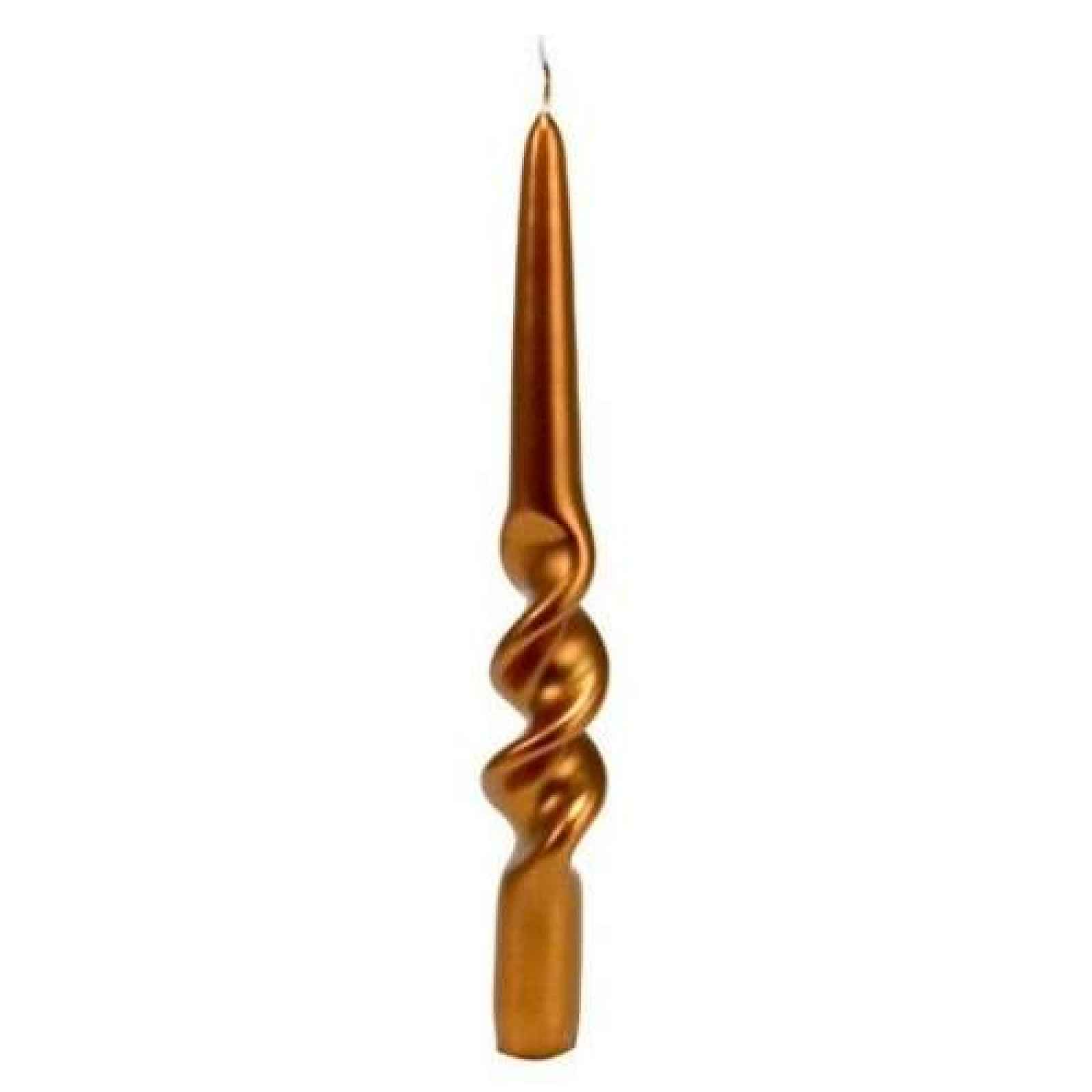Svíčka spirála metal 23cm měděná