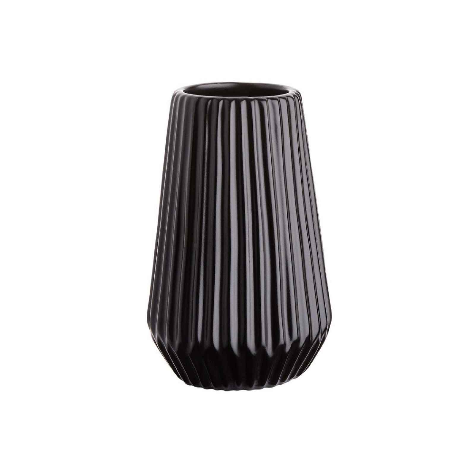 Butlers RIFFLE Váza 13,5 cm - černá