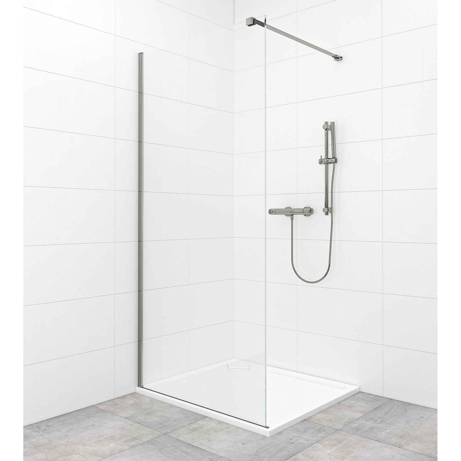 Sprchová zástěna Walk-In / dveře 100 cm SAT Walk-in v barvě profilu PVD Gun metal SATBWI100PRGM