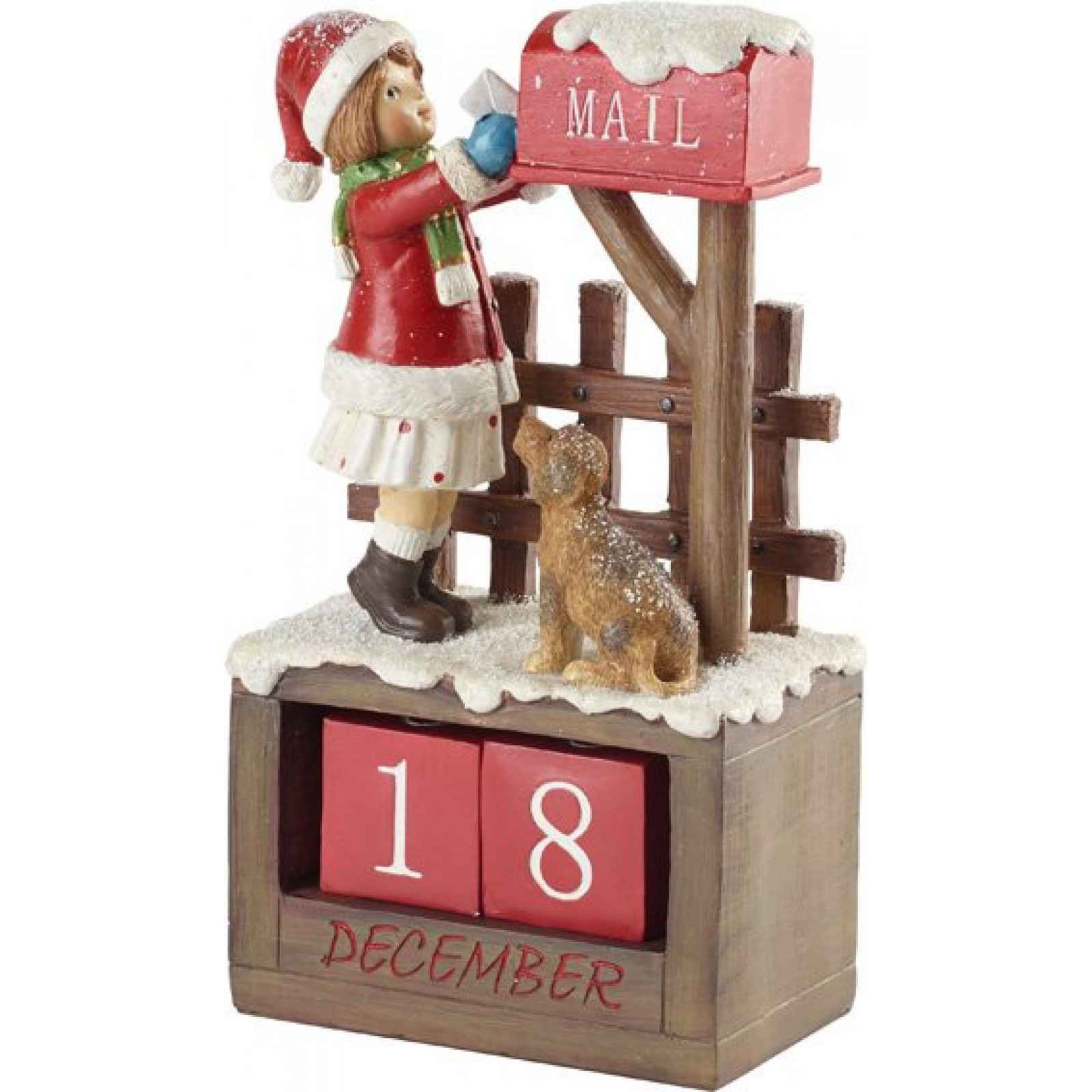Villeroy & Boch Winter Collage Accessoires adventní kalendář, děvčátko u schránky, 22,5 cm