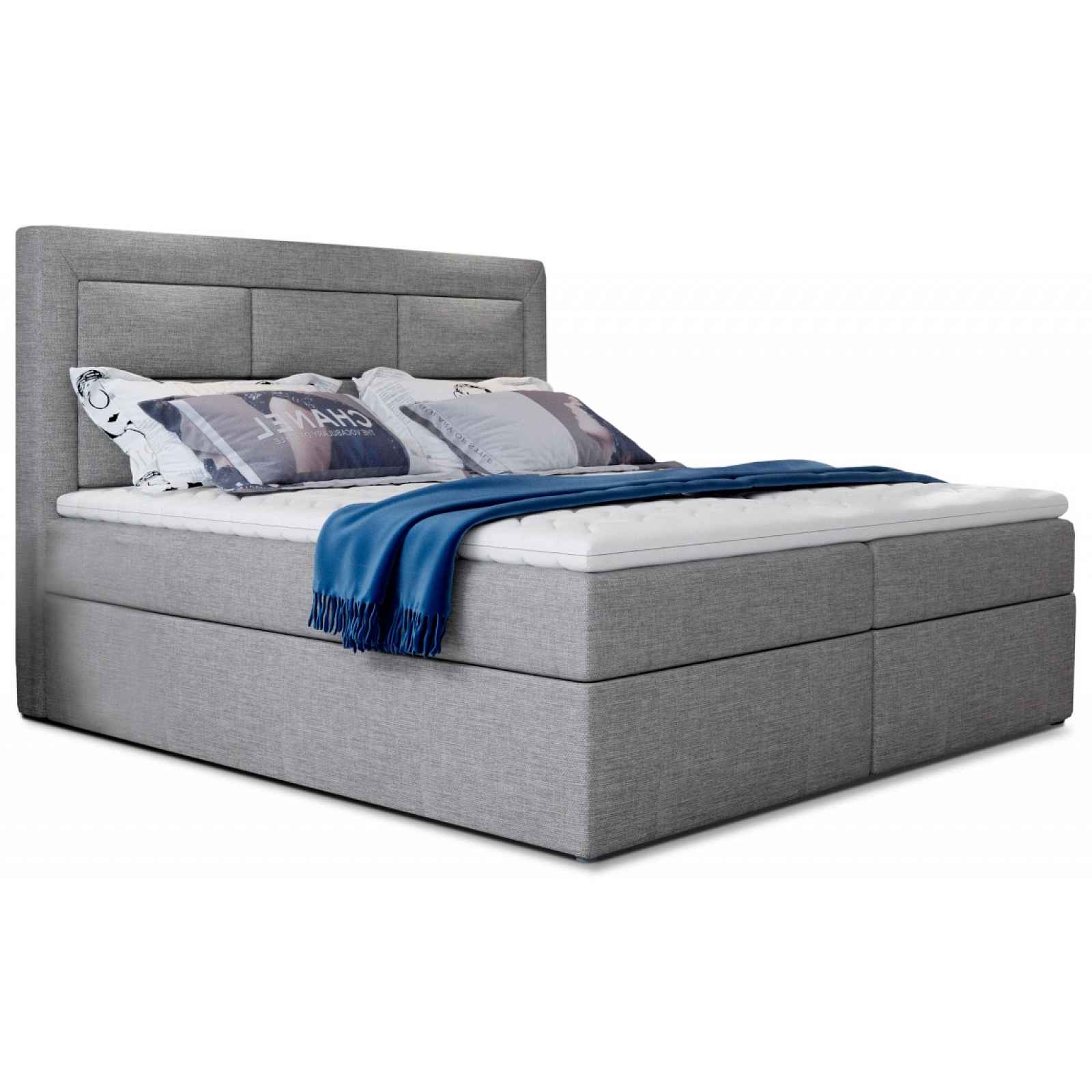 Boxspring KORBELA 21 140x200, světle šedá látka