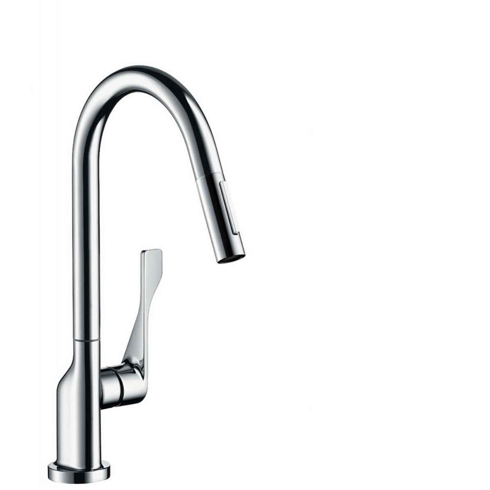 Dřezová baterie Hansgrohe Axor Citterio s vytahovací sprškou vzhled nerezu 39835800