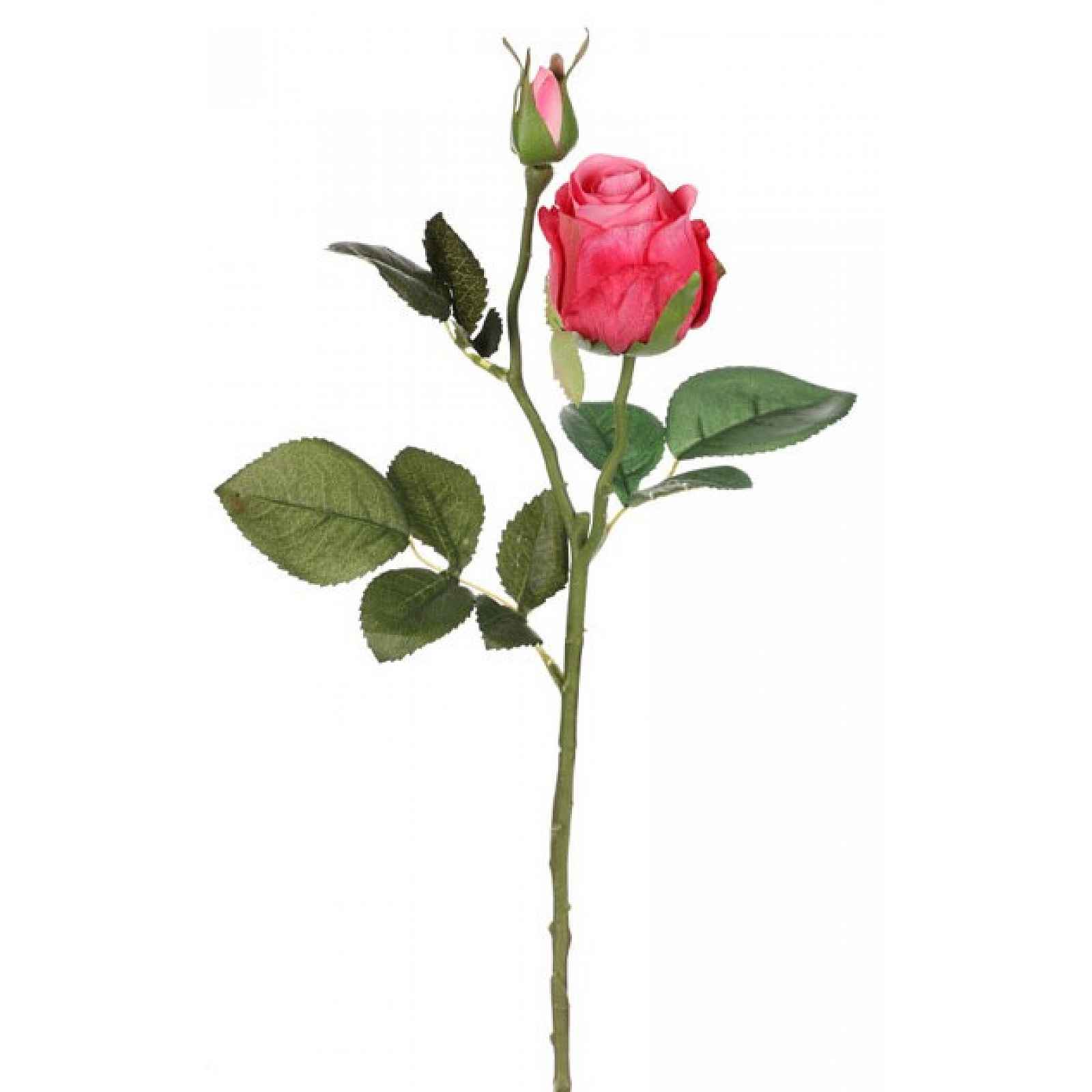 Umělá květina Růže 46 cm, růžová
