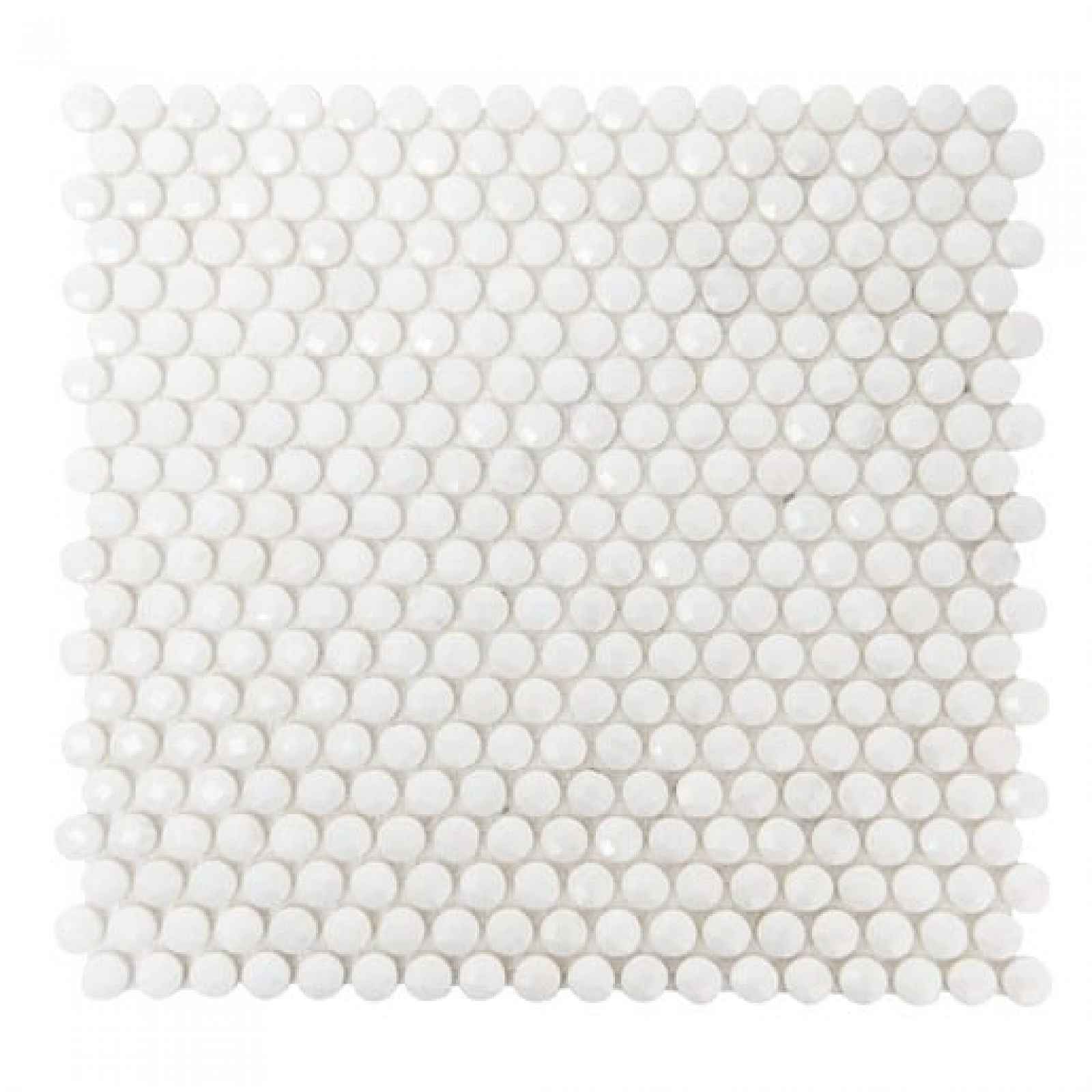 Kamenná mozaika Premium Mosaic Stone bílá 30x30 cm leštěná STMOSDIA15WHP