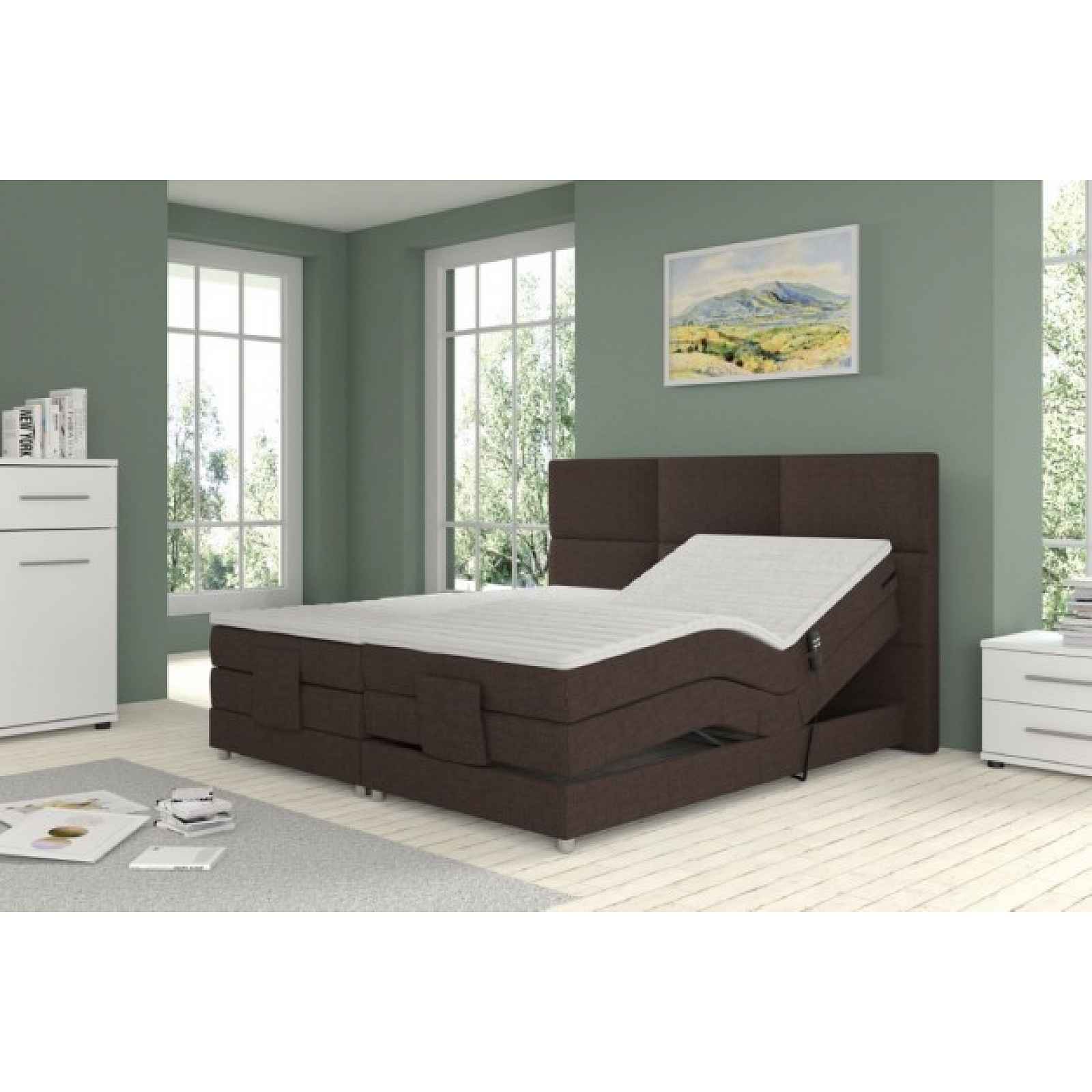 Postel Boxspring Rolf s elektrickým polohováním, 180x200 cm